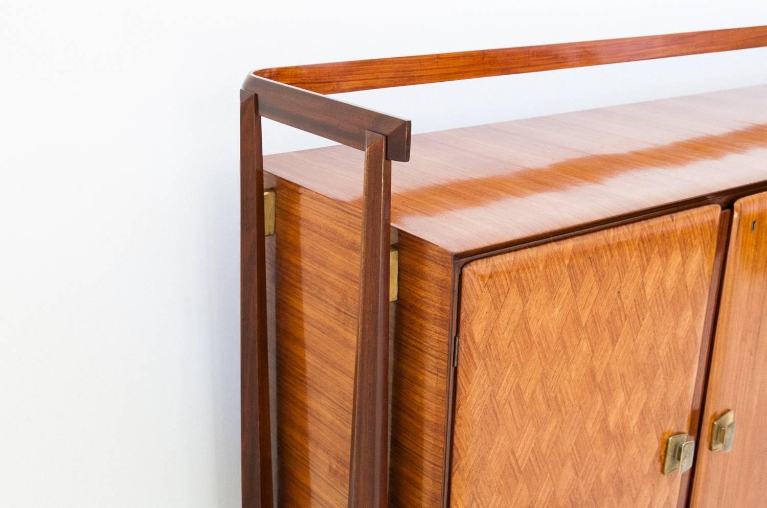 Mid-Century Modern Rosewood Credenza with Bar by ''Consorzio Esposizione Mobili Cantù''