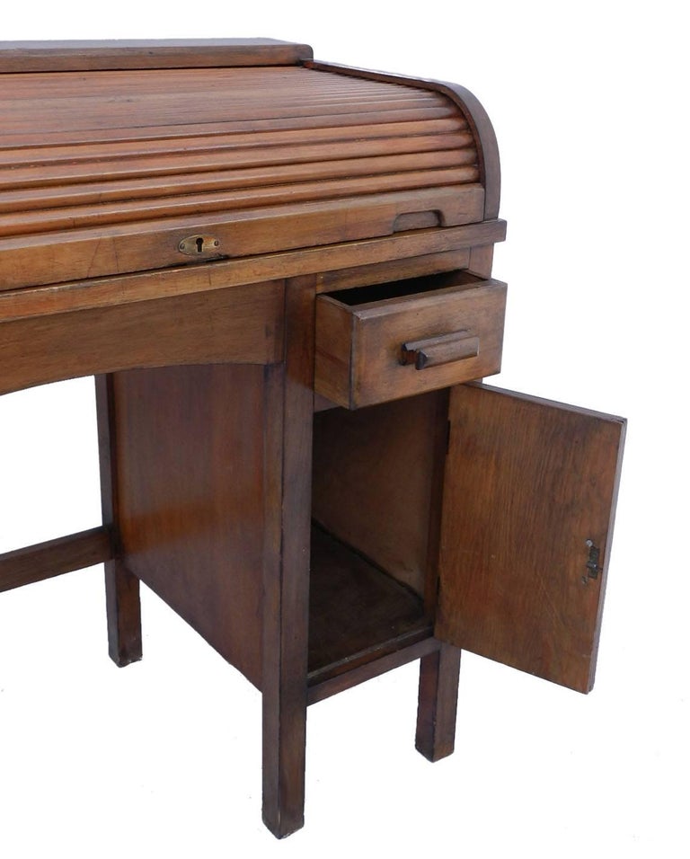 Art Deco Childs Rolltop Desk and Revolving Chair, circa 1930 For Sale