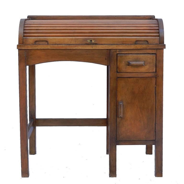 Art Deco Childs Rolltop Desk And Revolving Chair Circa 1930 For Art Deco Childs Rolltop Desk And Revolving Chair 1930s Runs Well Chairs Seat Lifts