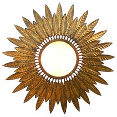 Midcentury Sunburst Wall Light Sconce Ceiling Flush Mount Spanish Sunray Tole