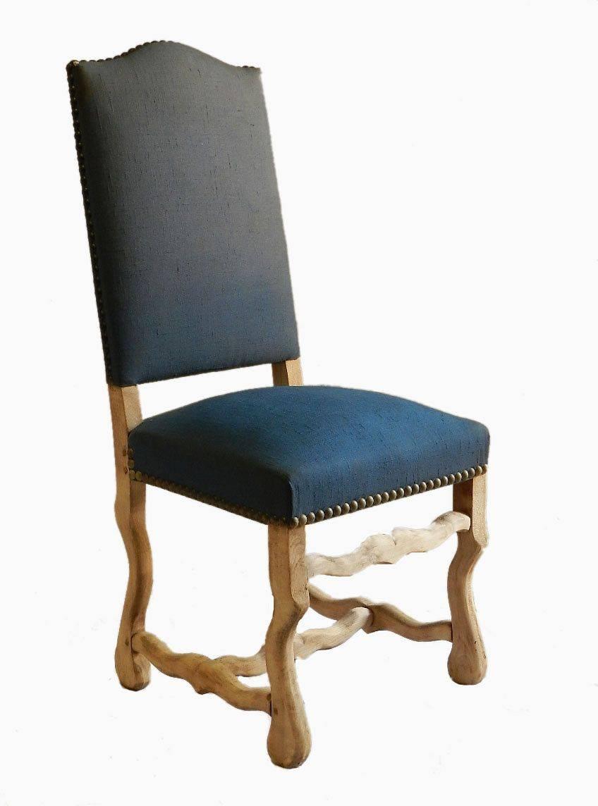 Handsome set of six French dining chairs circa 1910 Louis XIII revival with bleached oak bases 
To recover in fabric of your choice to suit your interior, please ask if you would like a quote from us to do this before shipping.
Measures: Seat