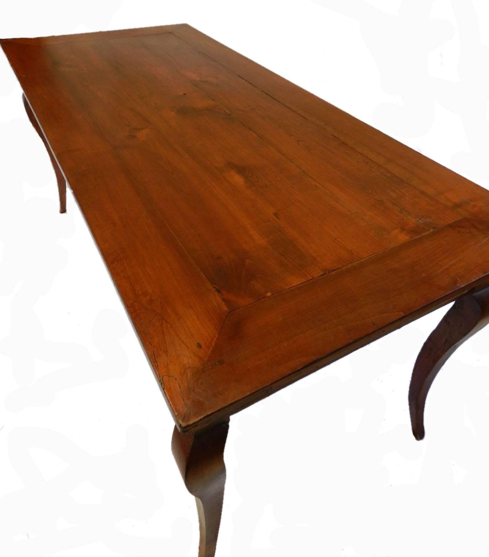 Late 18th Century French Farmhouse Table Cherry Country Dining Provincial Louis In Good Condition In Mimizan, FR