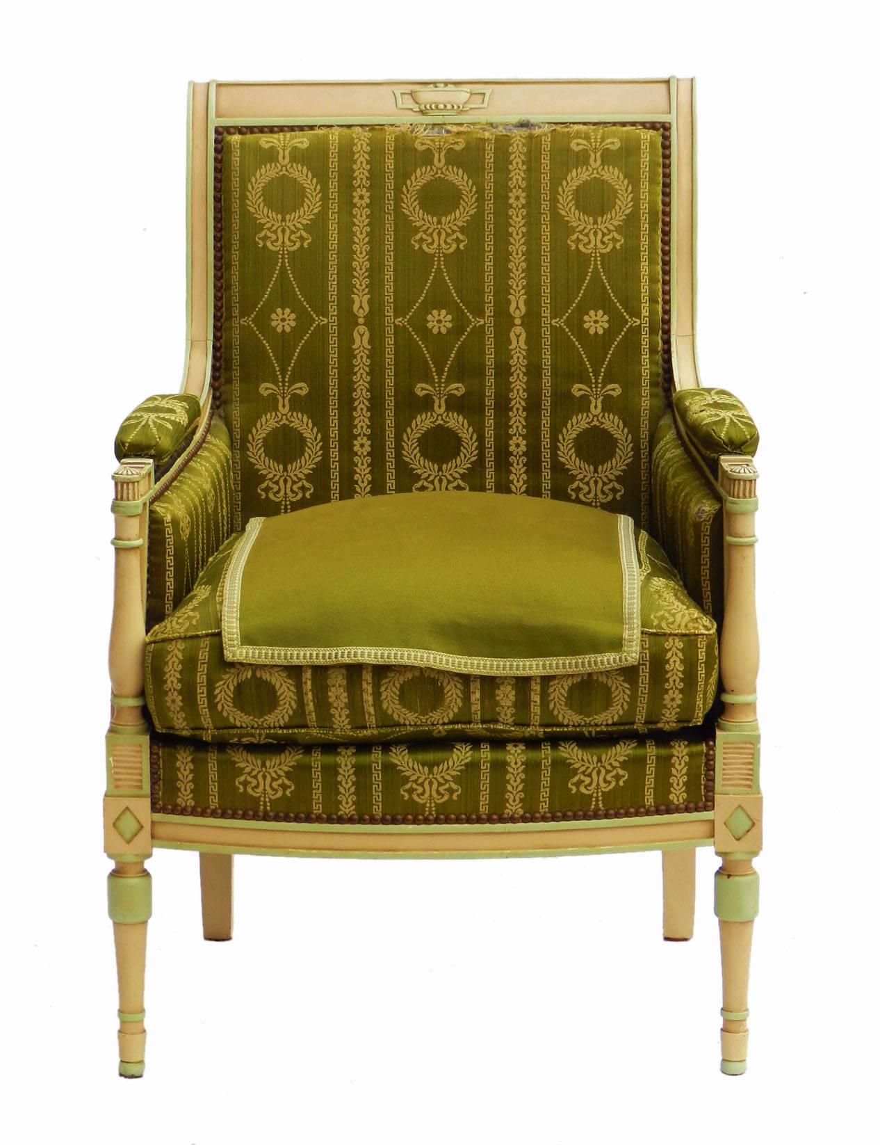 Empire Revival Empire revival Bergere Armchair includes recovering Original Early 20th Century