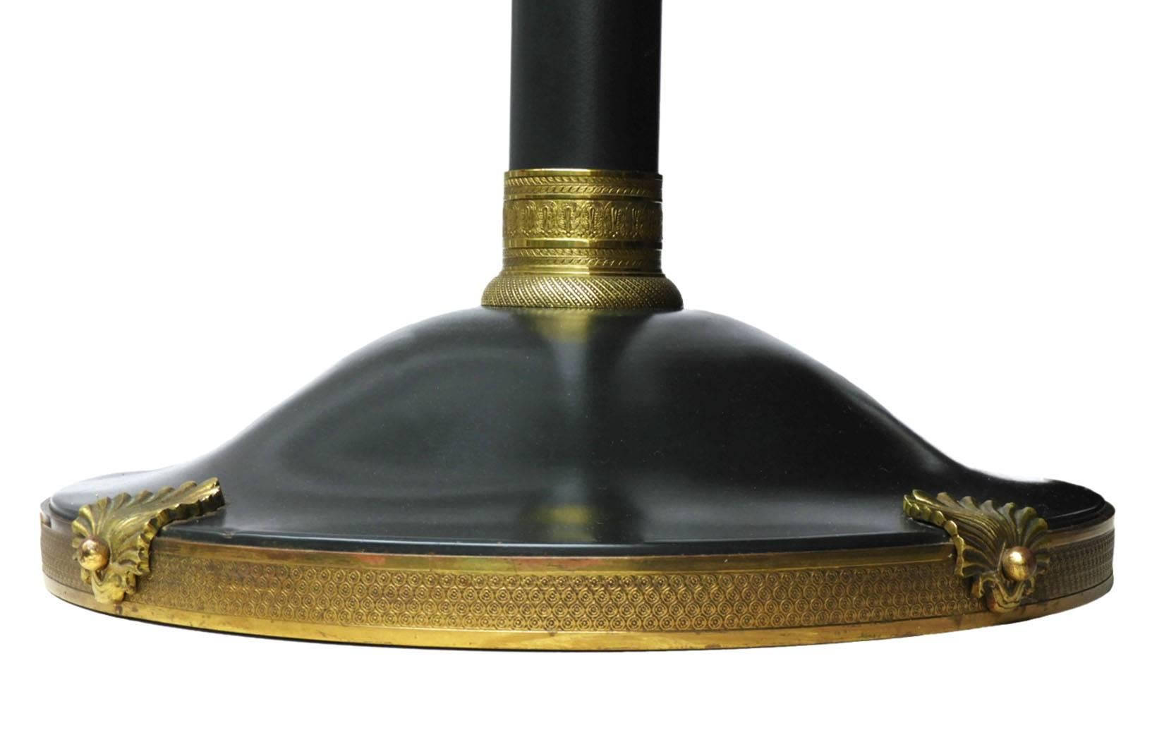 20th Century French Floor Lamp Empire Revival Ormolu Swan Neck Standard Lamp
