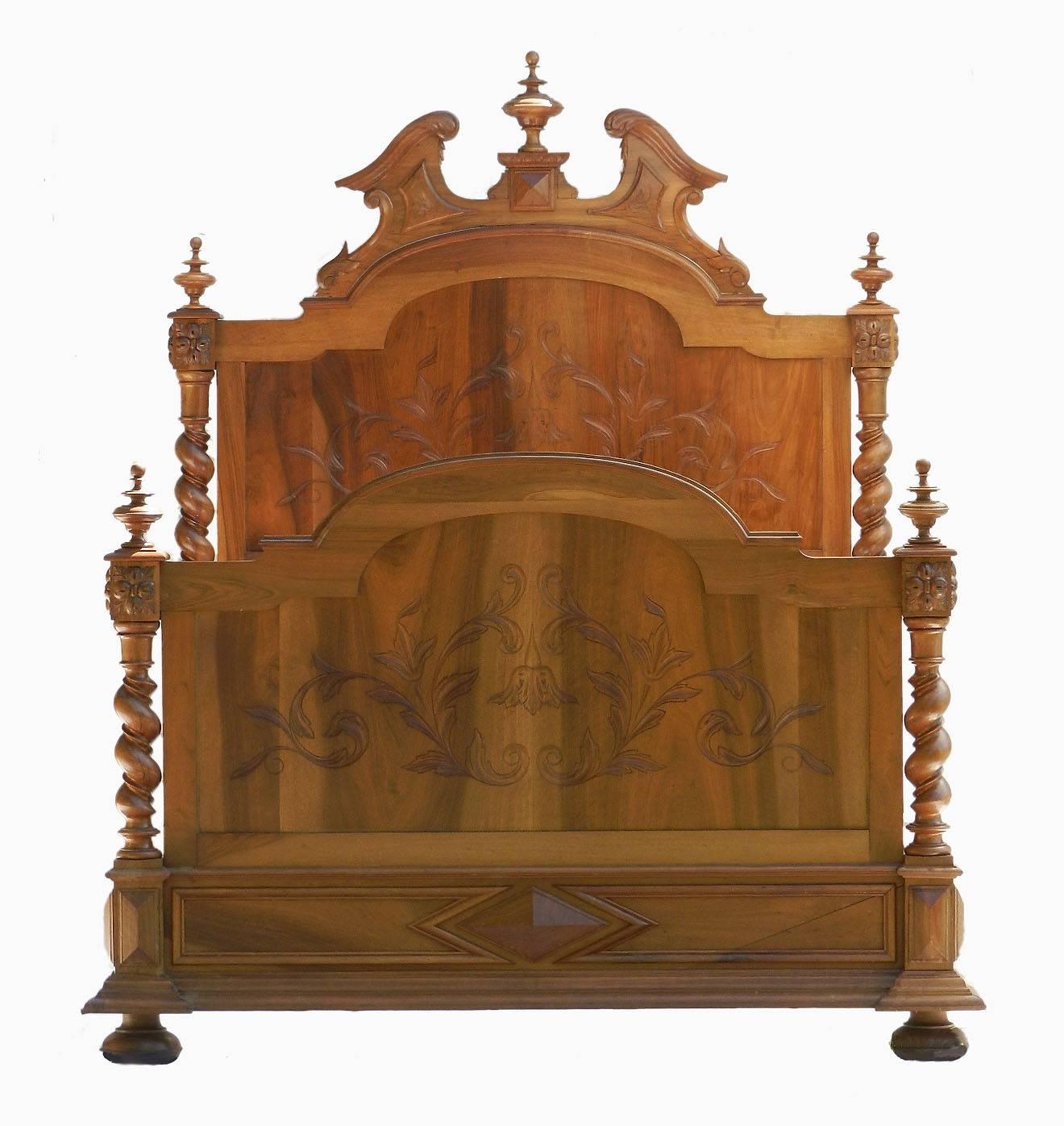 Stunning French double bed 19th century, Louis XIII revival, circa 1850
Solid carved walnut
This will take a standard US Full Double or a UK Double Mattress, for more info, please ask, we're always happy to help
Free shipping to England
UK