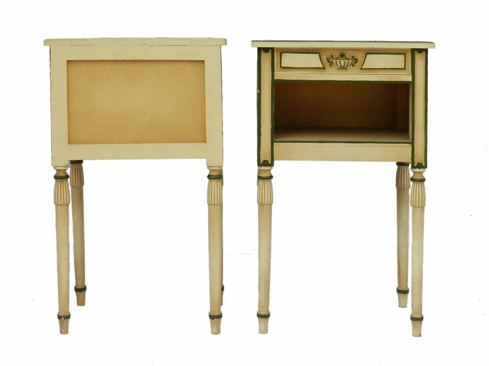 Wood Pair of Side Cabinets or Bedside Tables, 20th Century, Directoire Empire Revival