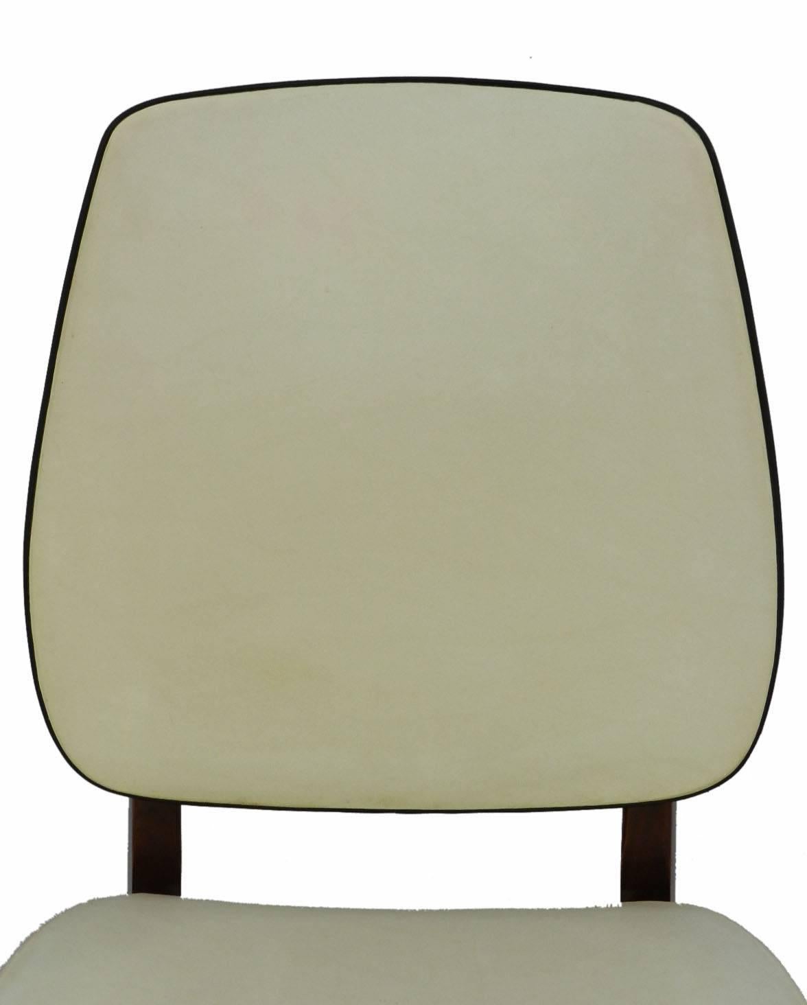 Six Mid-Century Dining Chairs French Original Covers, 1960-1970 In Good Condition In Mimizan, FR