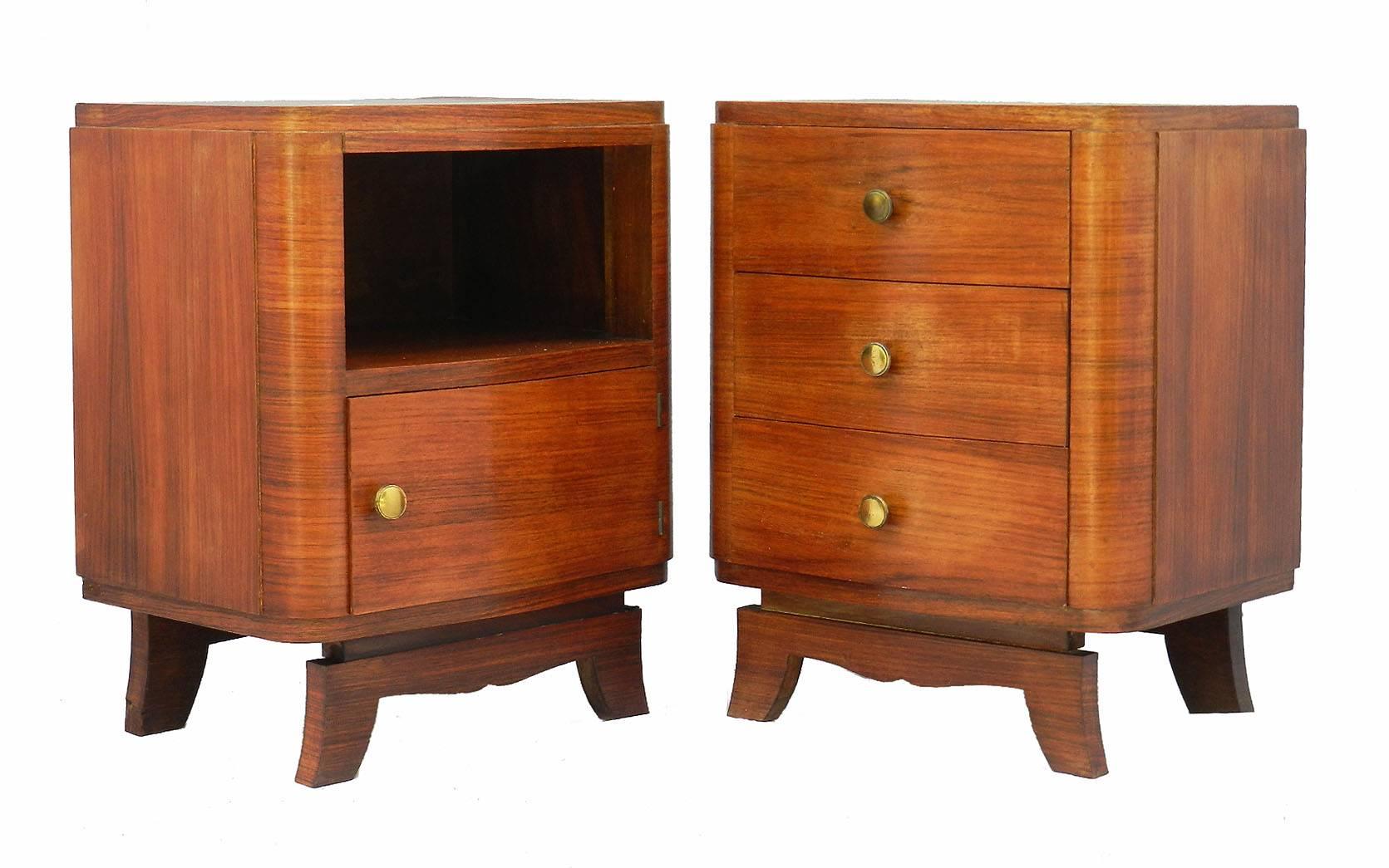 Pair of Art Deco nightstands French side cabinets bedside tables, 1930s
Walnut
Good condition with minor signs of use for their age
We offer a global parcel and a door to door freight service as well as 1stdibs delivery service. Please contact us