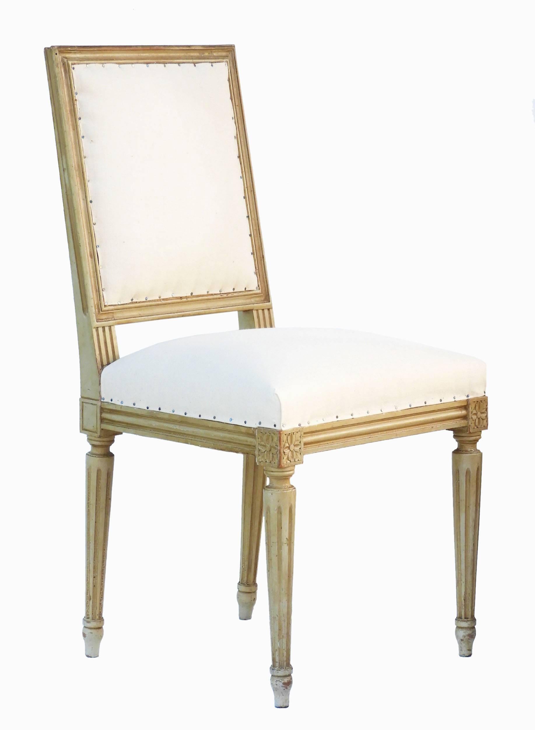 Painted Six Dining Chairs French Louis rev Upholstered includes top covers or Metis