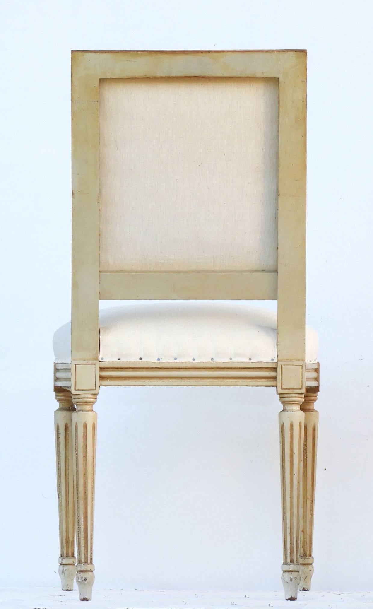 20th Century Six Dining Chairs French Louis rev Upholstered includes top covers or Metis