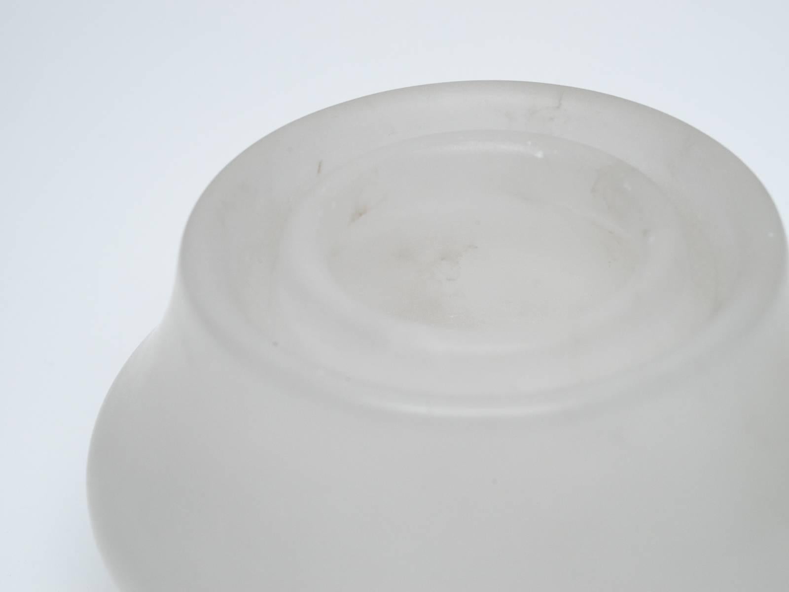 Late 20th Century Angelo Mangiarotti Solid Alabaster Container with Lid, 1981 For Sale