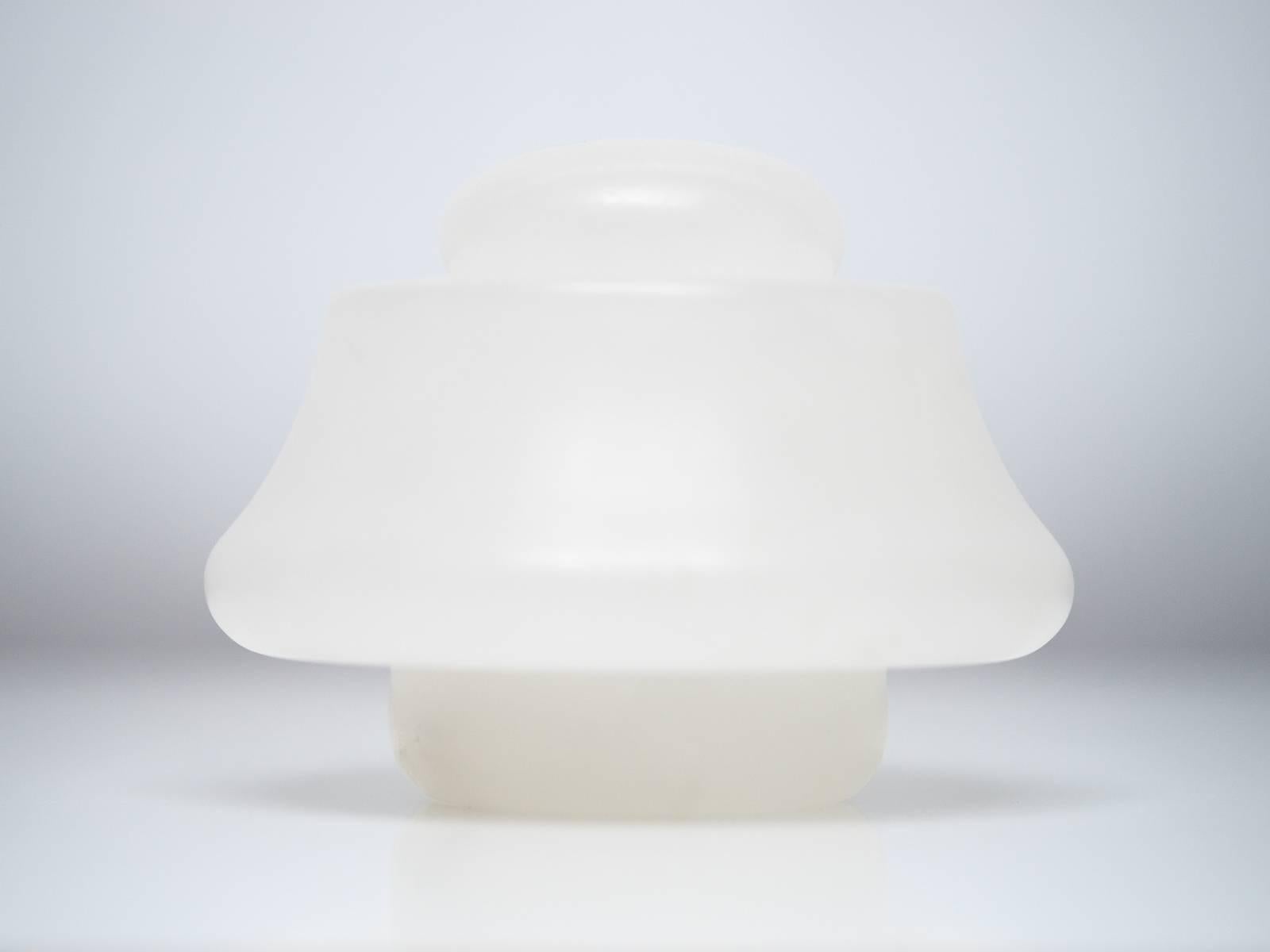 Modern Angelo Mangiarotti Solid Alabaster Container with Lid, 1981 For Sale
