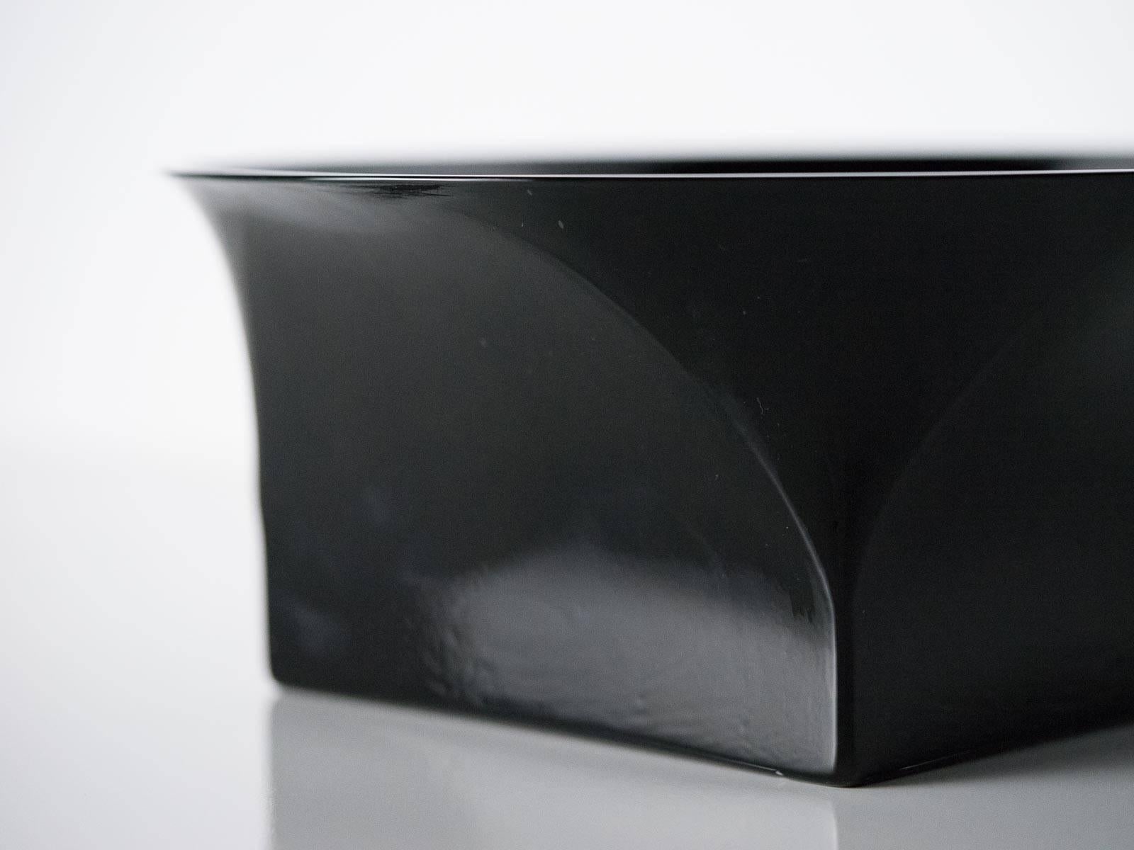 Large Black Glass Bowl by Sergio Asti for Venini, 1972 2