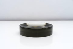 Auburn Grey Concave Optic Glass Dish by Ward Bennett for Salviati, 1964