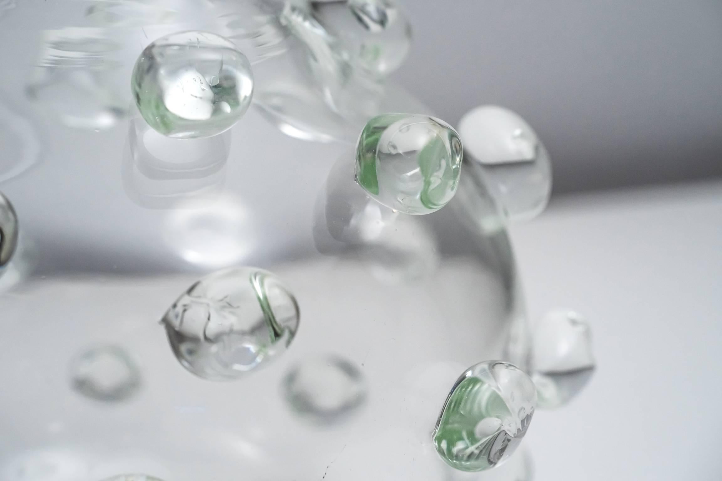 Italian Glass Vase with Clear Optical Droplets by Luciano Gaspari for Salviati, 1962 For Sale
