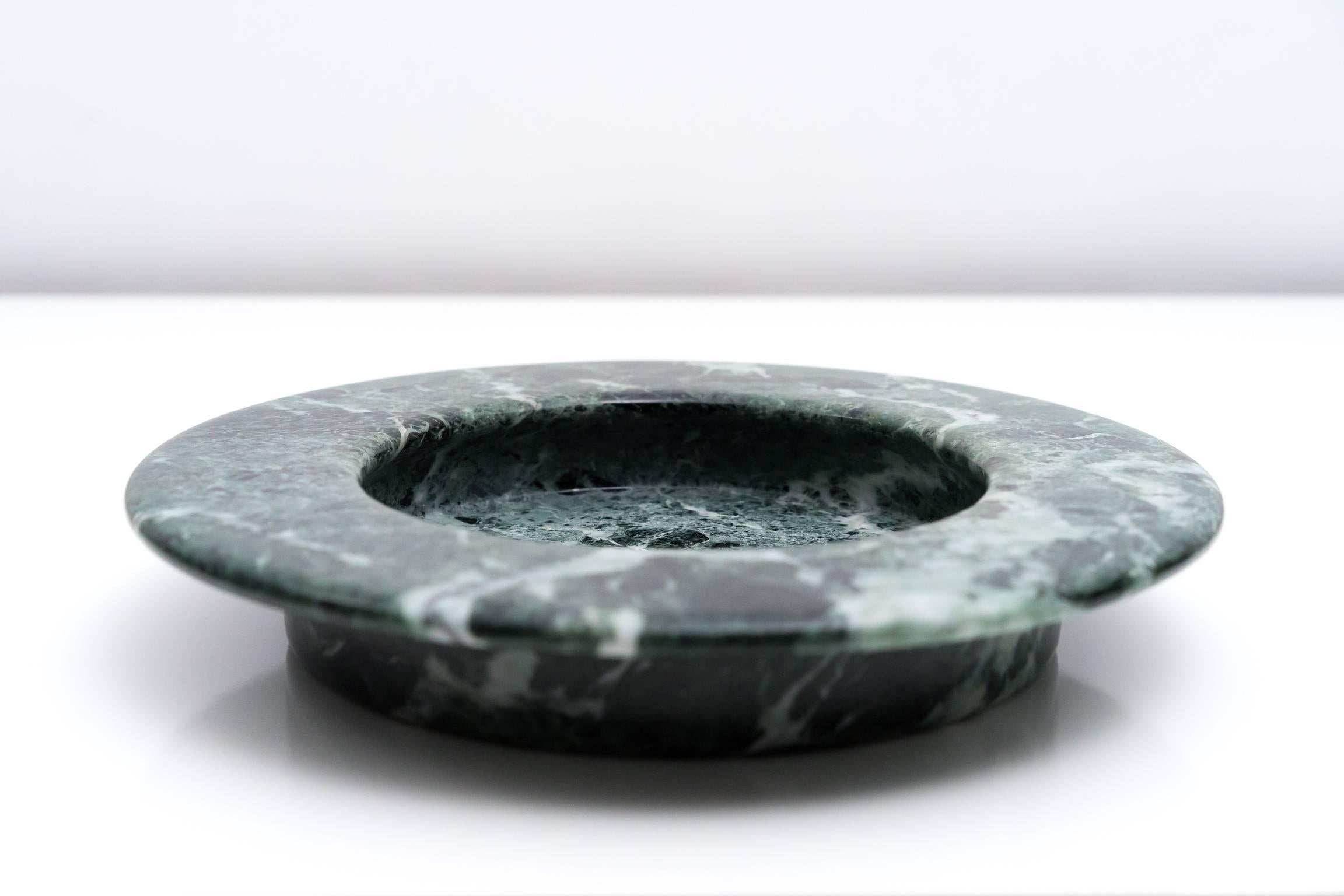 Wide Rimmed Verde Alpi Marble Dish by Egidio di Rosa & PA Giusti for Up&Up, 1982 1