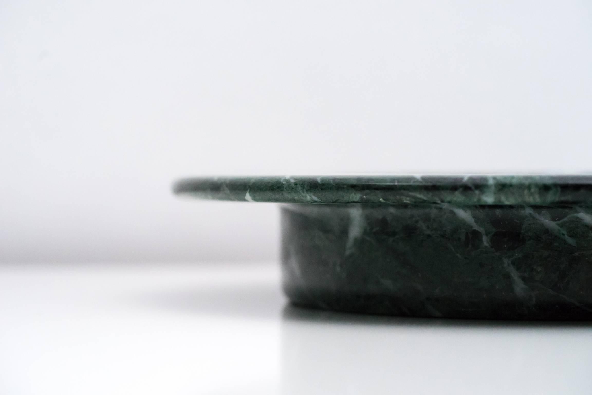Wide Rimmed Verde Alpi Marble Dish by Egidio di Rosa & PA Giusti for Up&Up, 1982 3