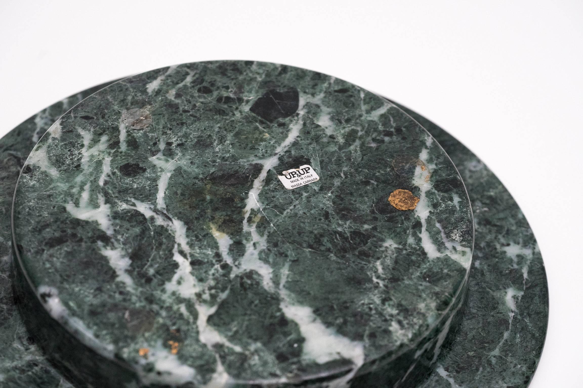 Wide Rimmed Verde Alpi Marble Dish by Egidio di Rosa & PA Giusti for Up&Up, 1982 4