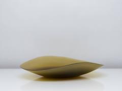 Tobia Scarpa for Venini Large 'Vetro Battuto' Ochre Hammered Glass Bowl, 1957