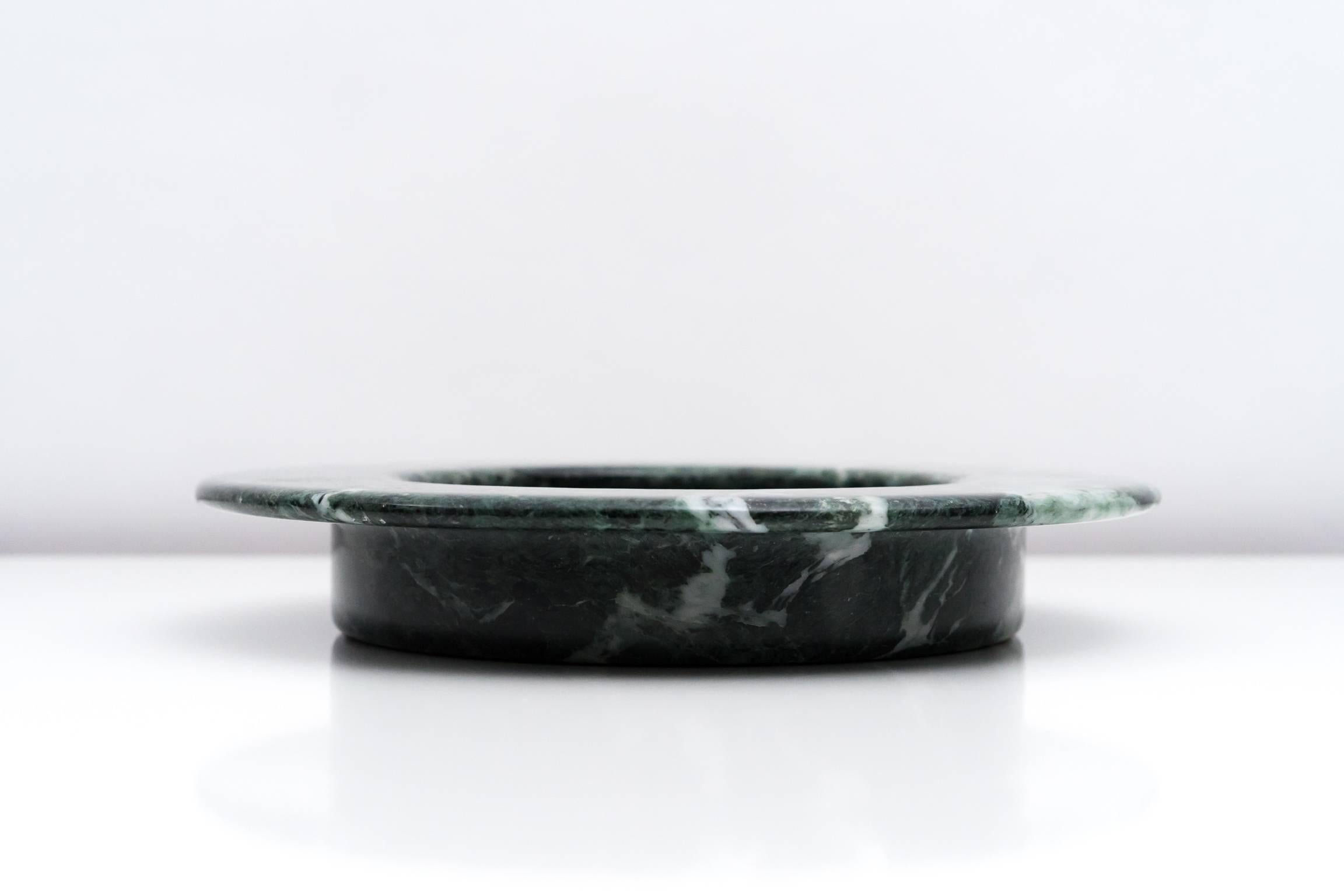 Wide Rimmed Verde Alpi Marble Dish by Egidio di Rosa & PA Giusti for Up&Up, 1982 2