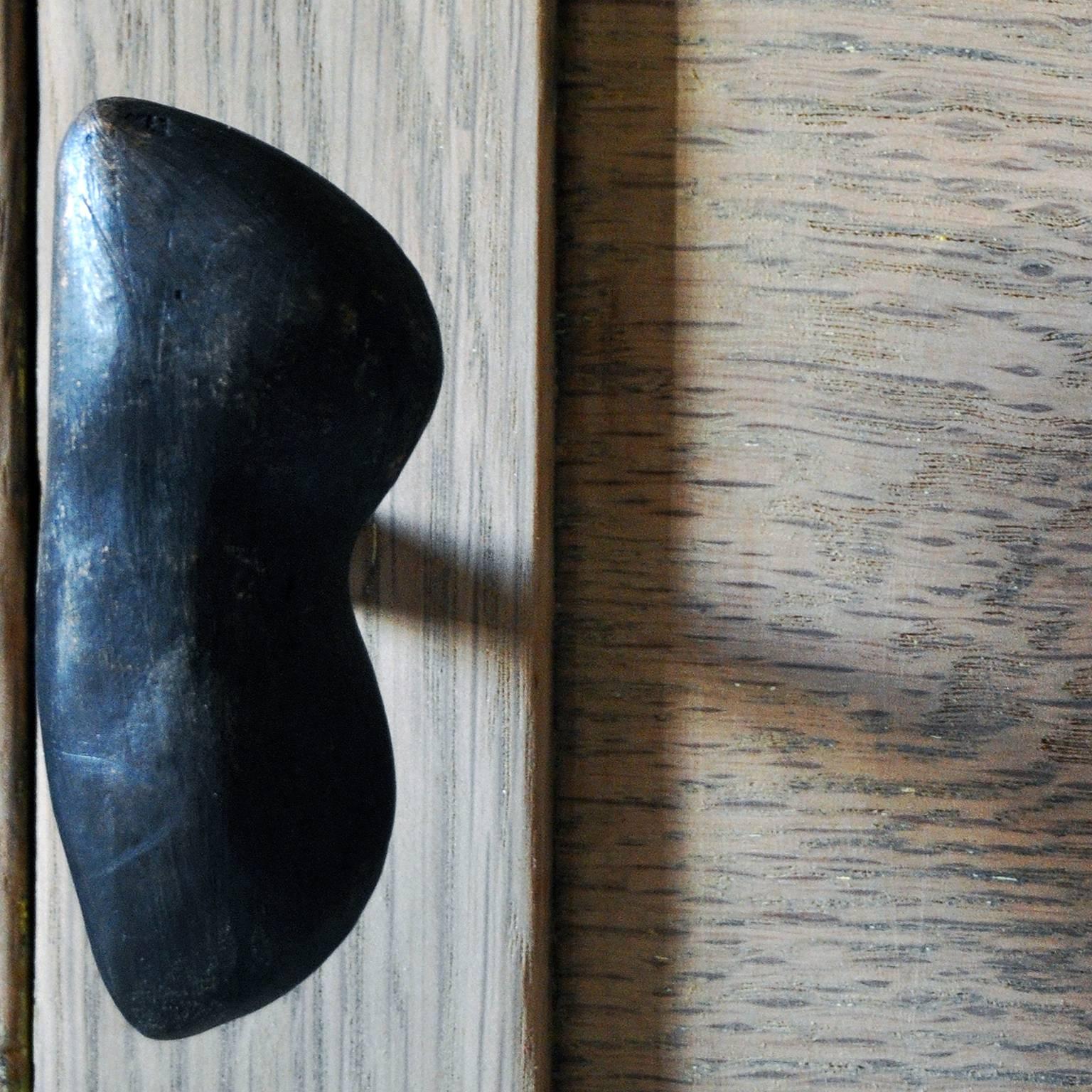 Solid Brass Cast and Blackened Edna Drawer Pull Hardware In New Condition In Portland, OR