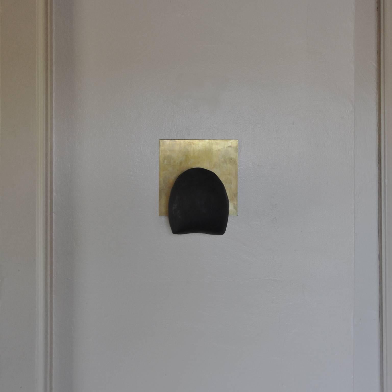 American Patinated Brass and Cast Concrete Tallomet 01 Wall Sconce For Sale