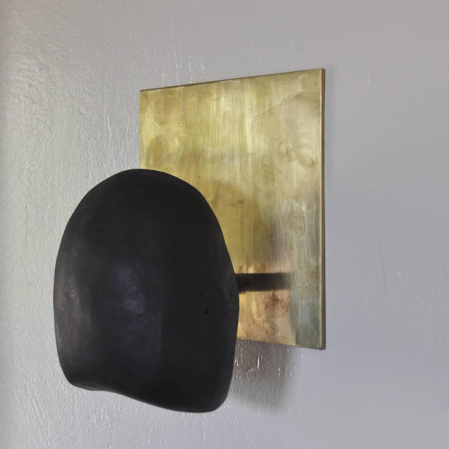 Patinated Brass and Cast Concrete Tallomet 01 Wall Sconce For Sale 2