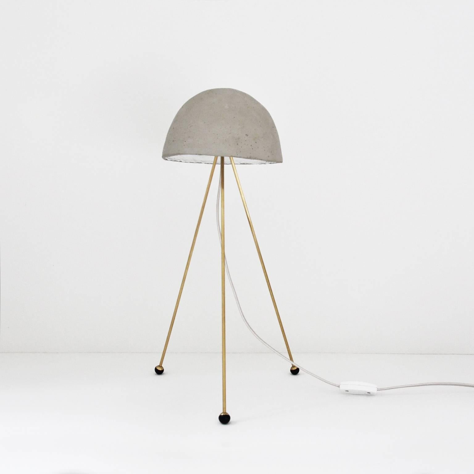 Cast Mini Buddy Desk Lamp with Gypsum Noggin and Brass Tripod Legs