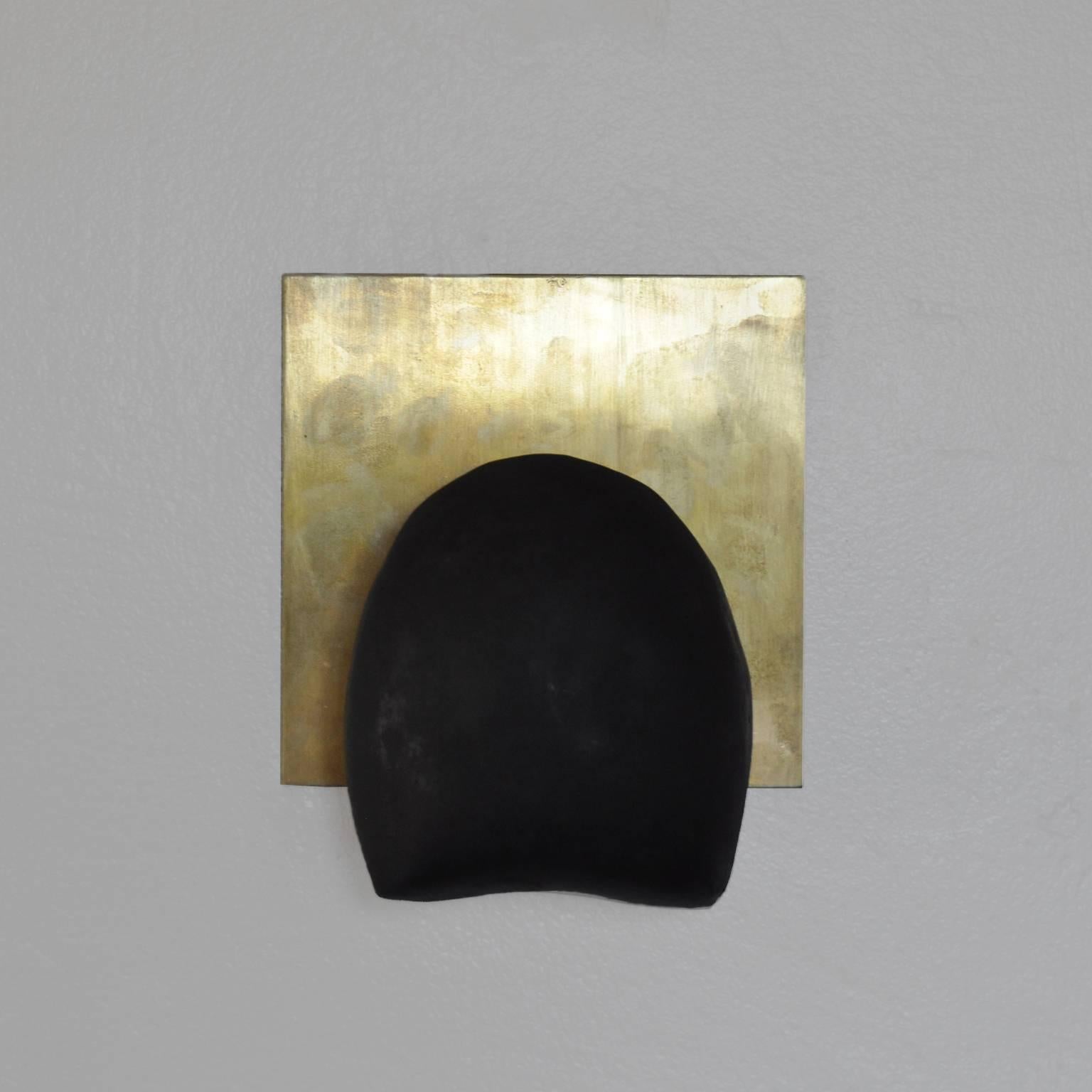 Contemporary Patinated Brass and Cast Concrete Tallomet 01 Wall Sconce For Sale