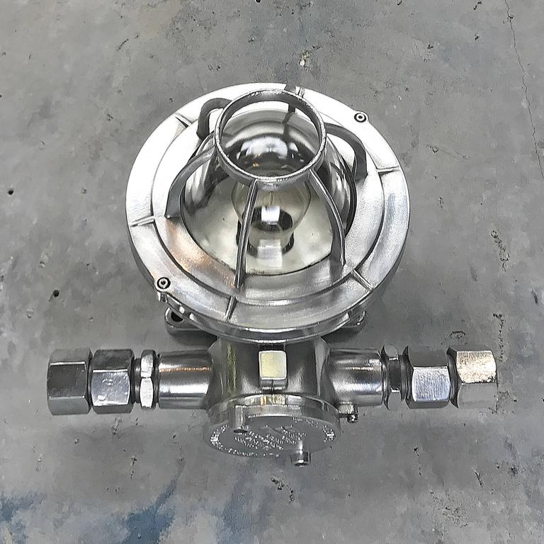 Late 20th Century Japanese Aluminium Flame Proof Ceiling/Wall Light Glass Dome For Sale at 1stdibs