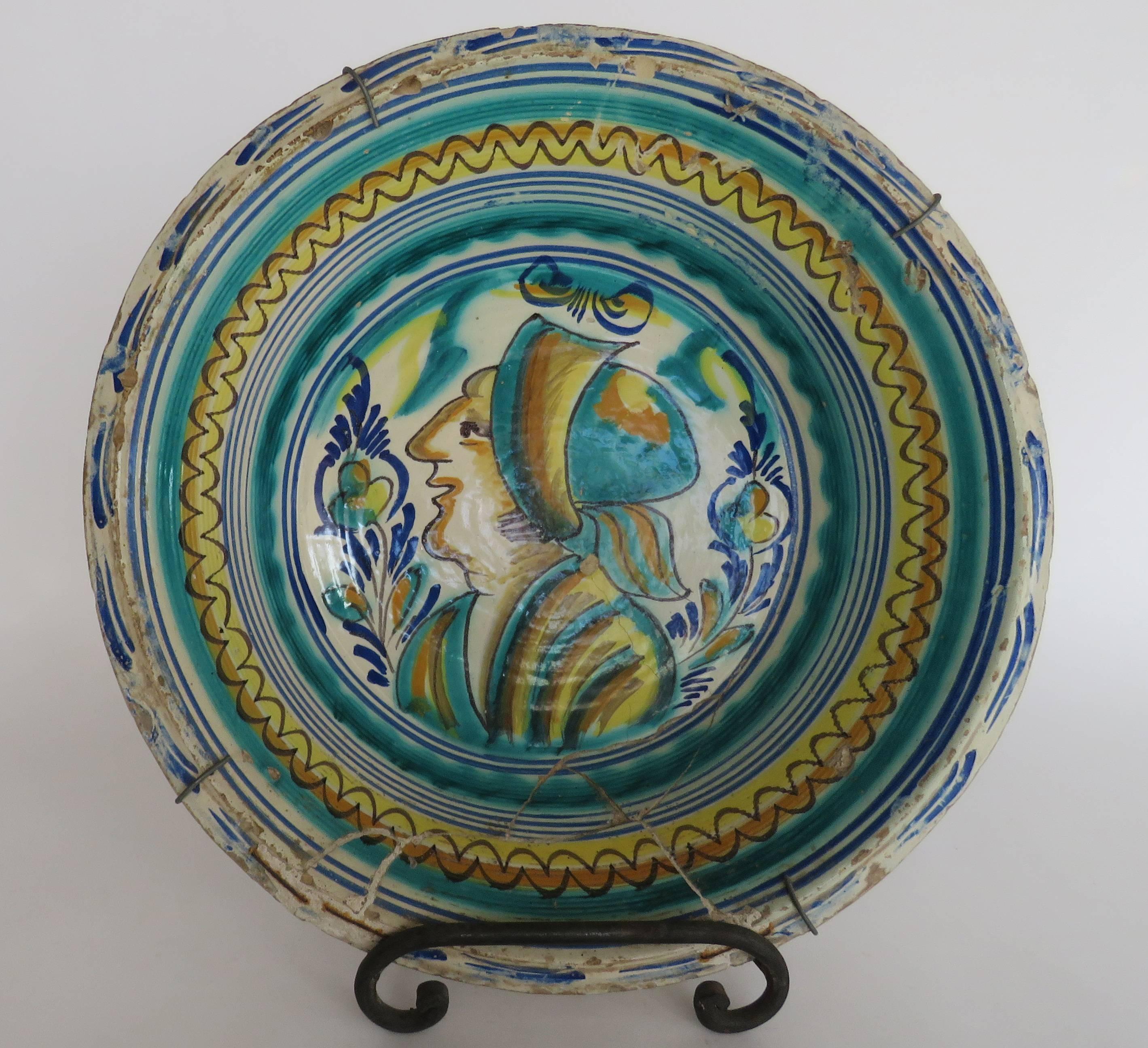 Pottery 18th Century Large Triana Lebrillo For Sale