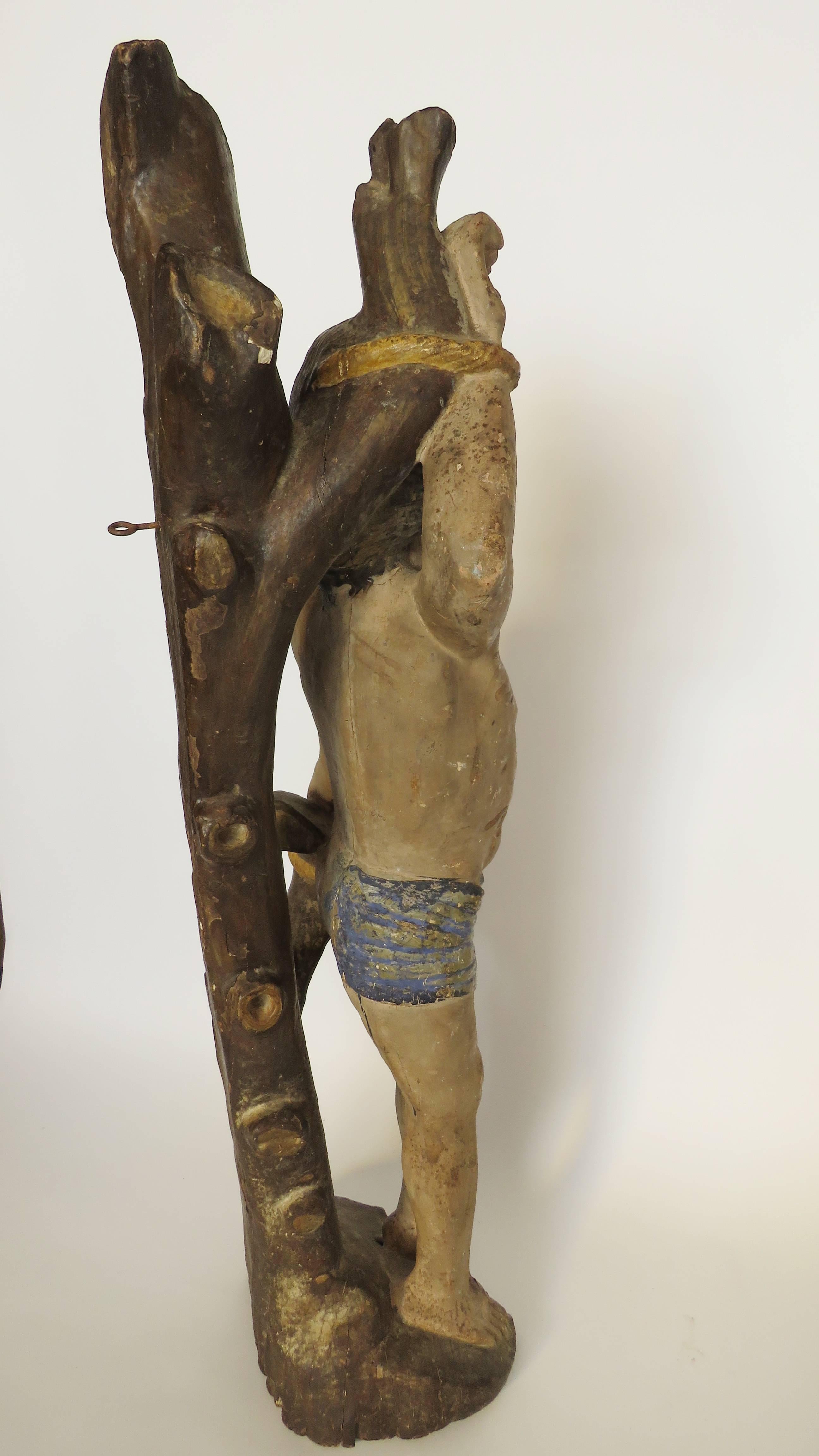 16th Century Polychromed Wooden Saint Sebastian In Good Condition For Sale In Alella, ES