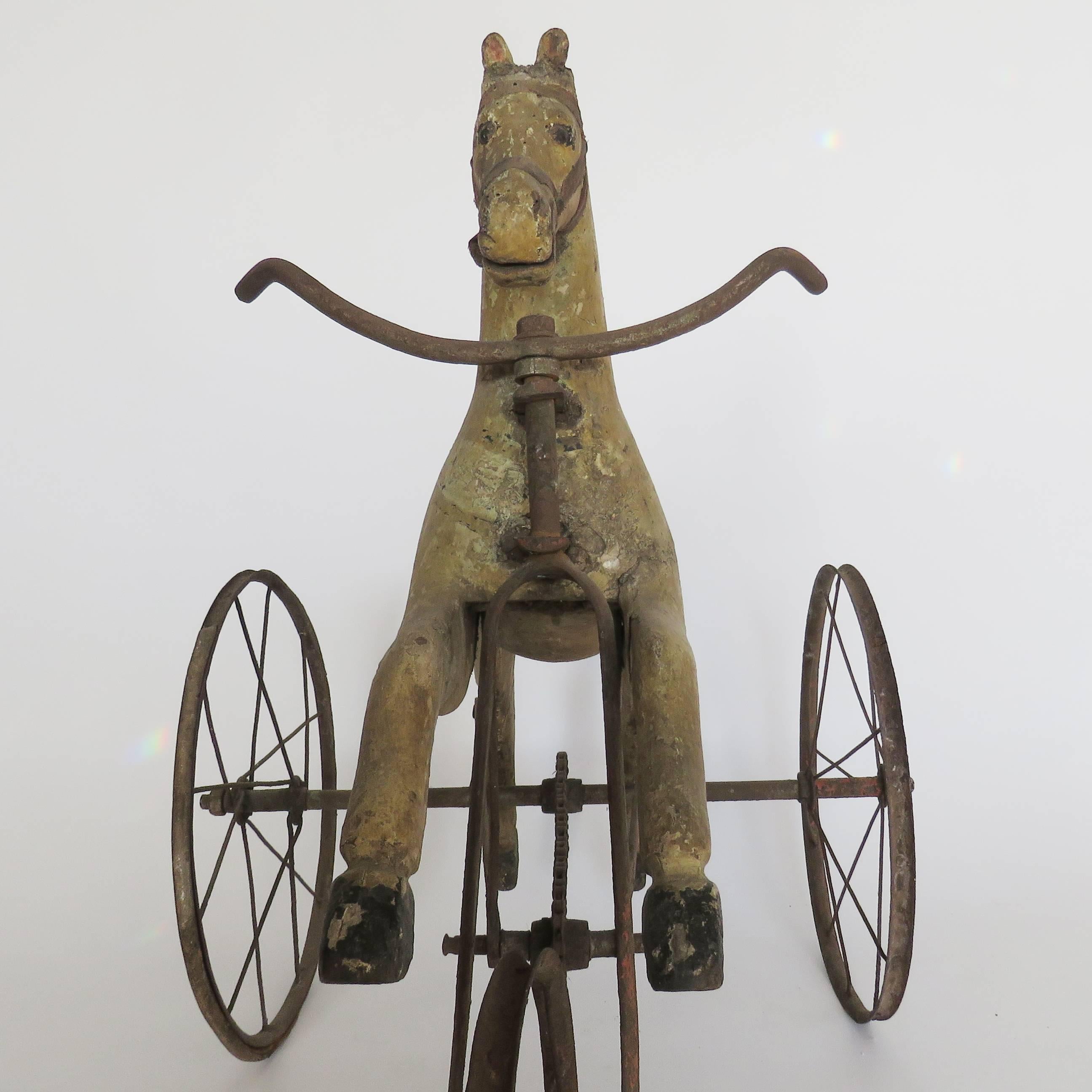 19th Century Wooden Horse Tricycle For Sale
