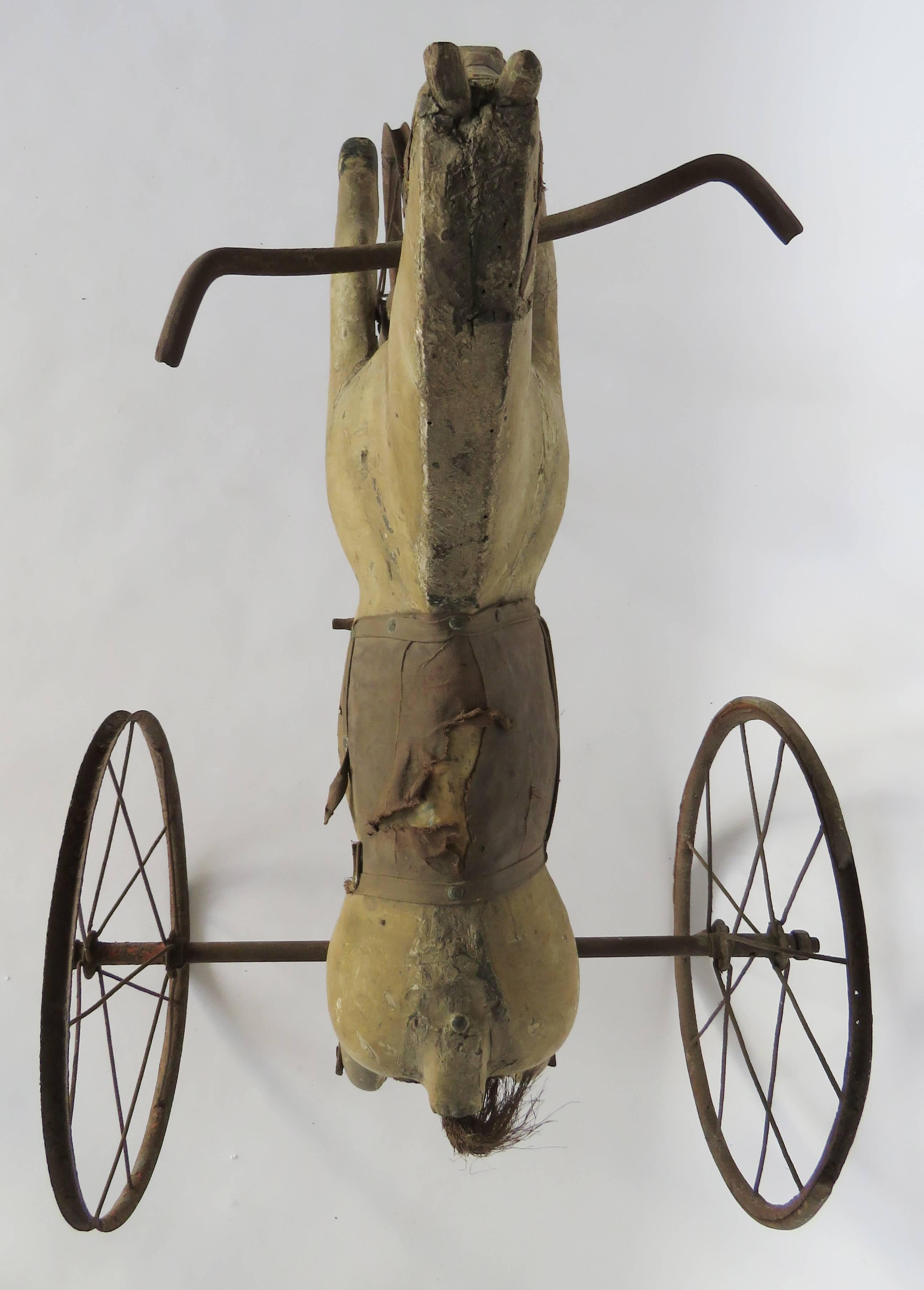 Iron Wooden Horse Tricycle For Sale