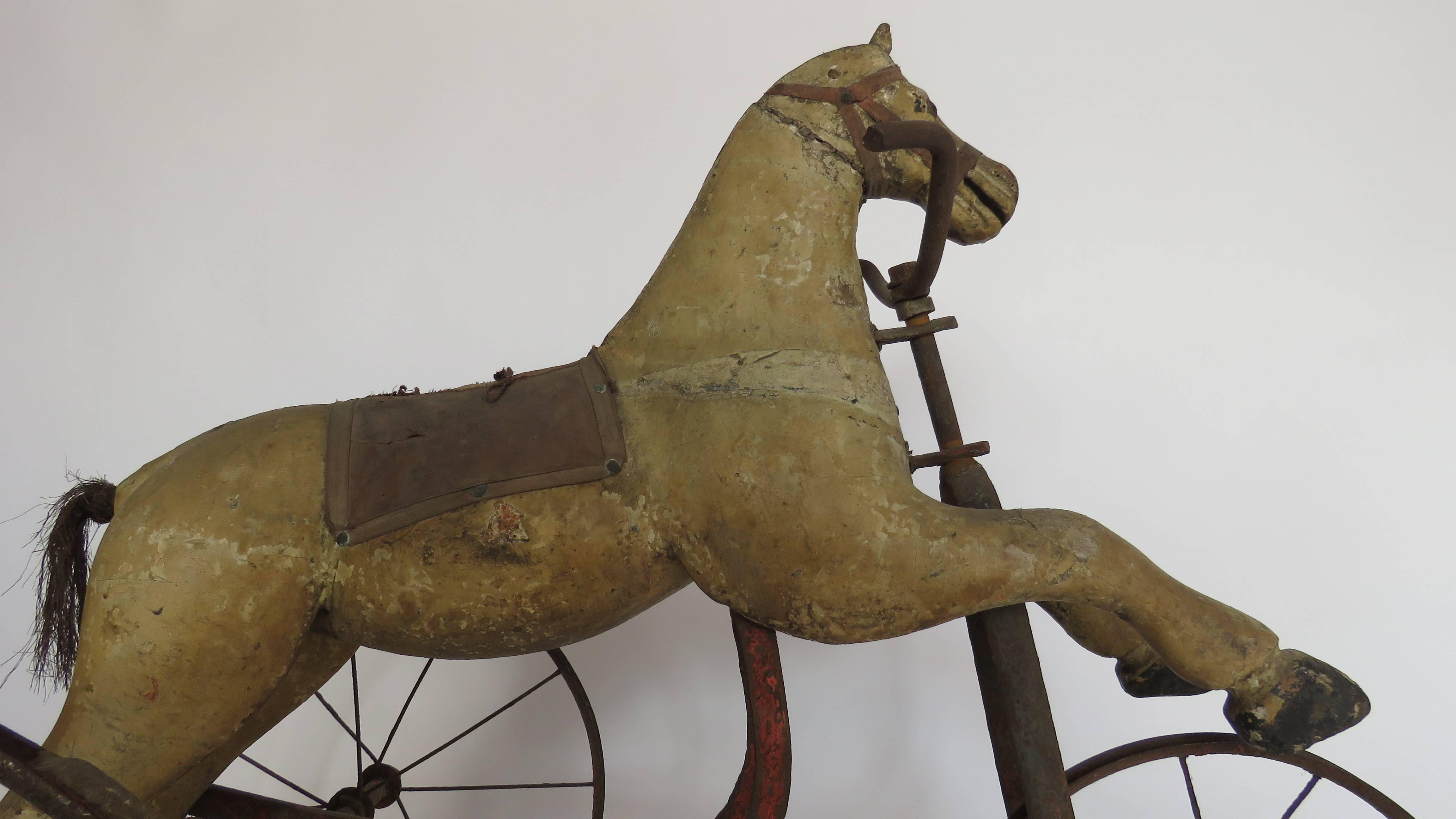 Wooden Horse Tricycle In Good Condition For Sale In Alella, ES