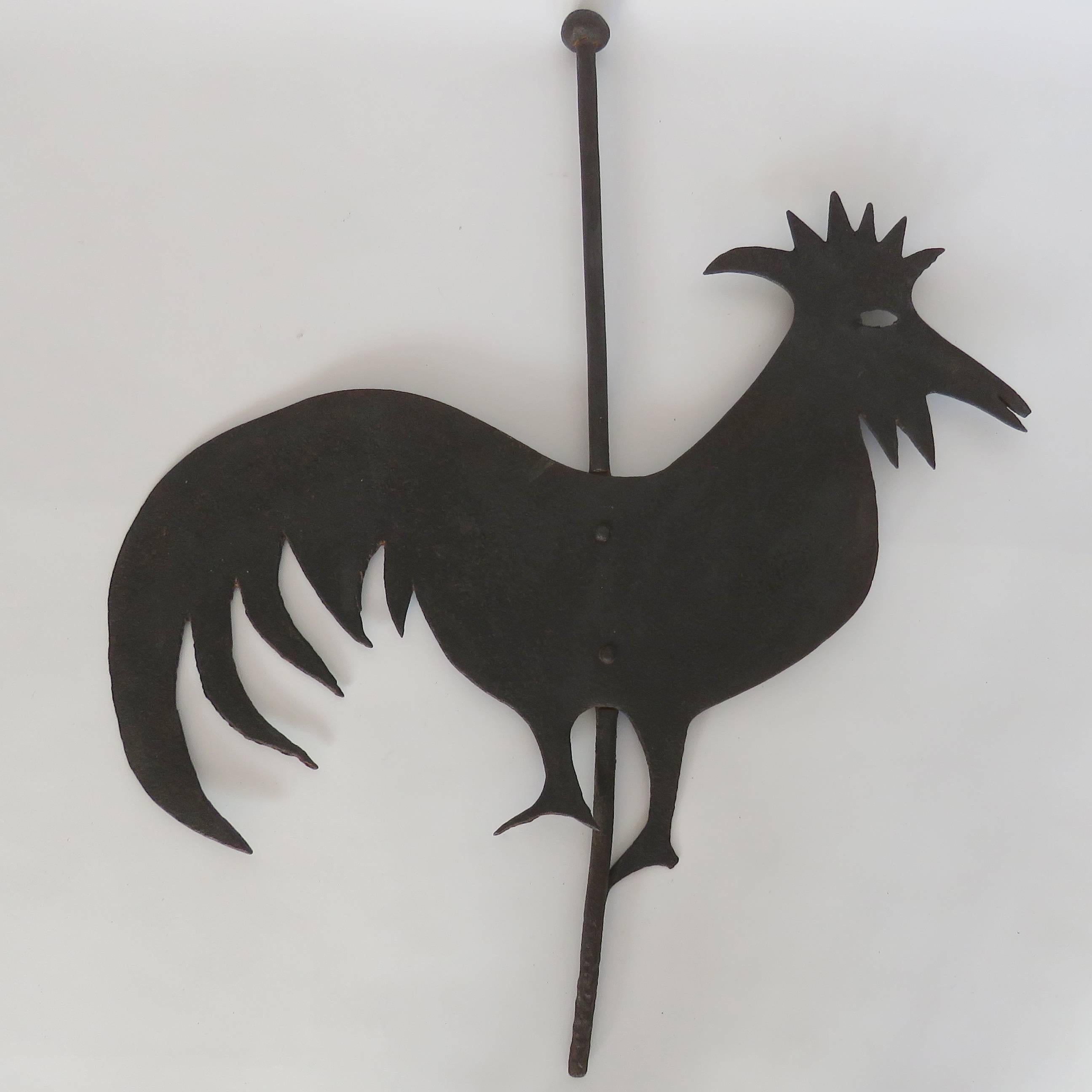 Beautiful design. Nice proportion. Made with thick quality iron. 
Measures: Rooster size 23" wide x 18" high
Weather-vane size 23" wide x 26.5" high.