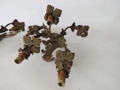 19th Century Pair of Gilt Tole Sconces