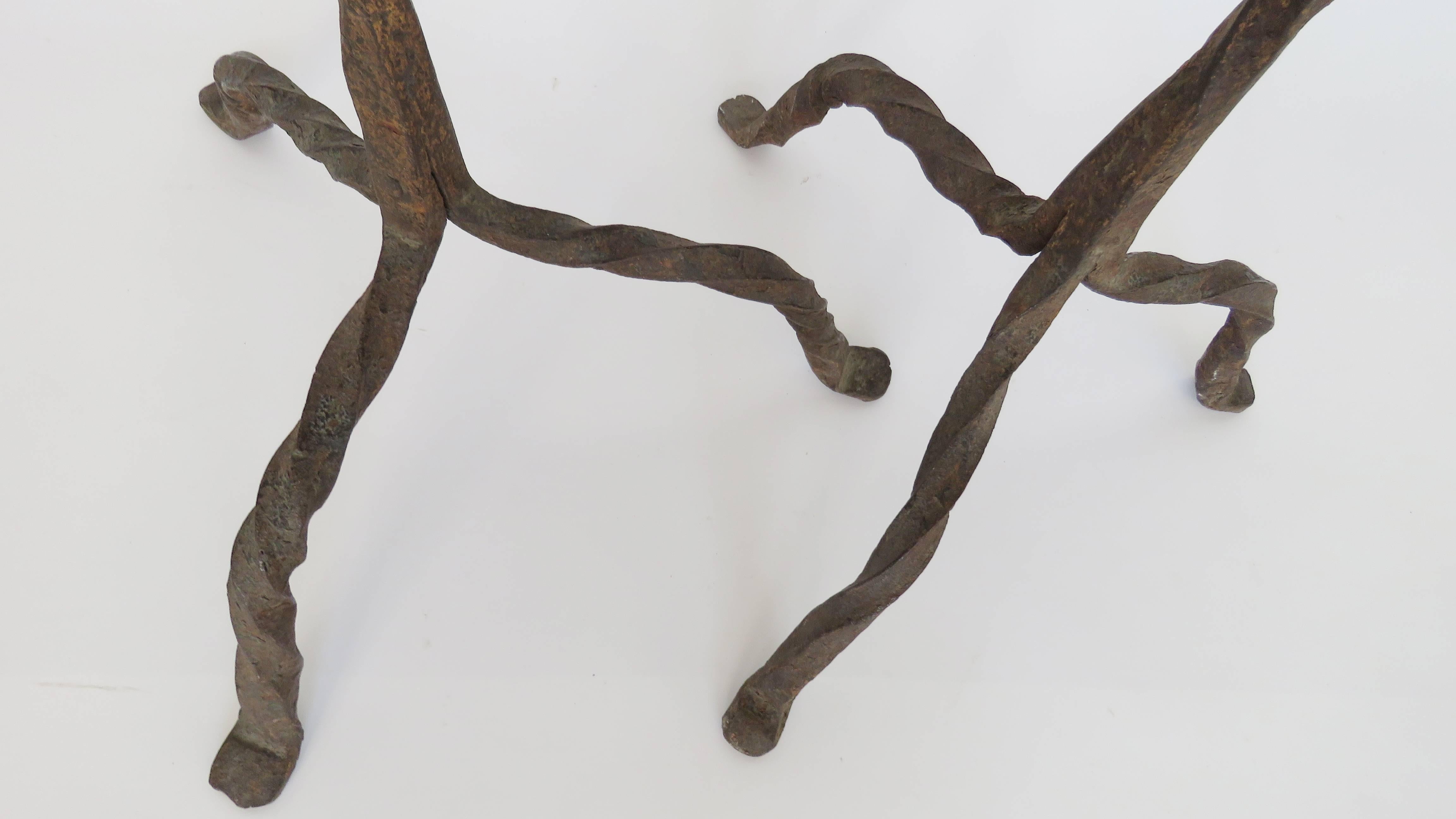 18th Century Pair of Period Hand-Wrought Iron Floor Lamps In Excellent Condition For Sale In Alella, ES