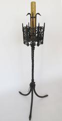 19th Century Two Similar Forge Iron Floor Lamps