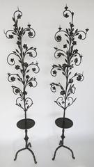 19th Century Pair of Large Brought Iron Candelabra