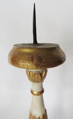 18th Century Pair of Polychromed Church Prickets or Candlesticks
