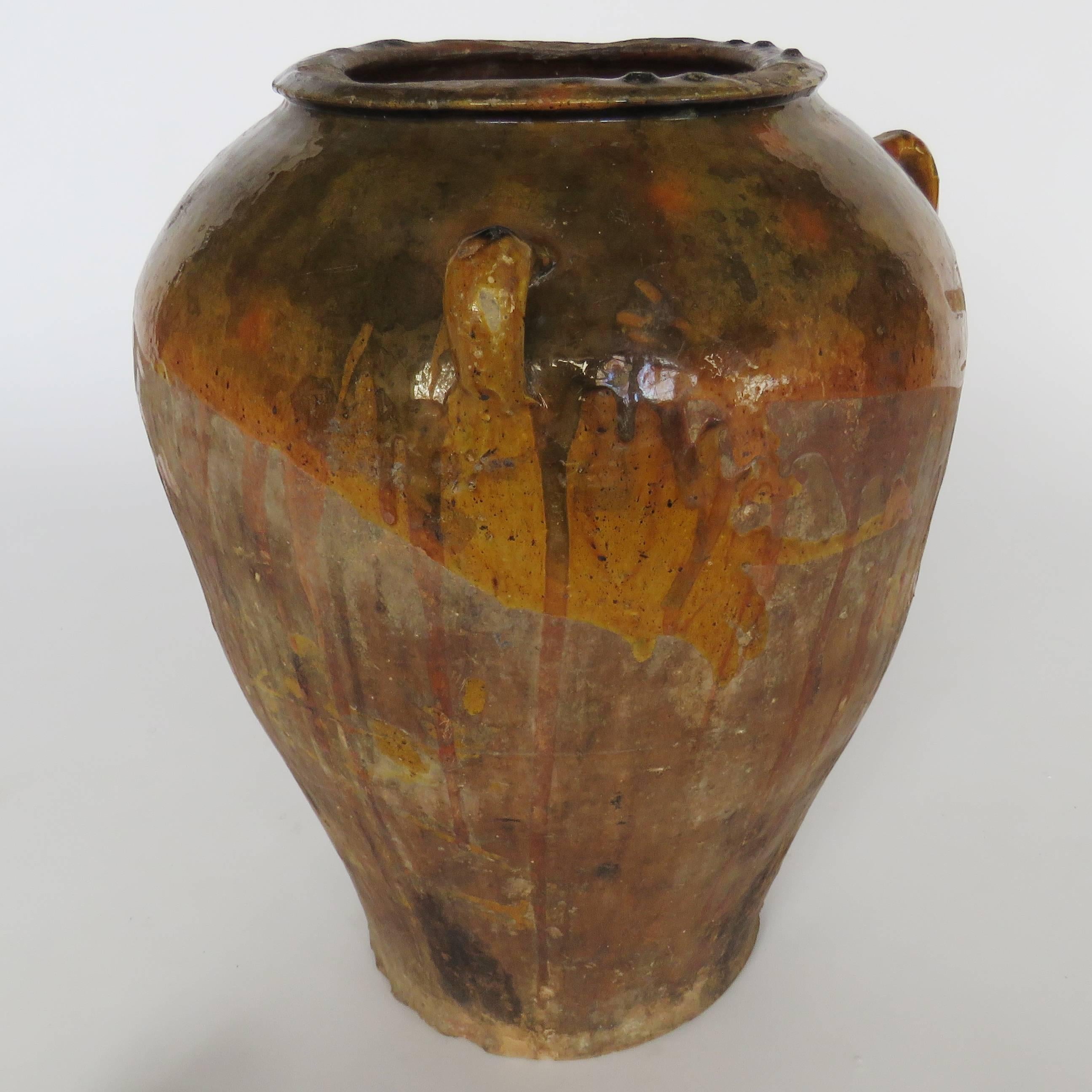 19th Century Glazed Terracotta Honey Pot In Good Condition For Sale In Alella, ES