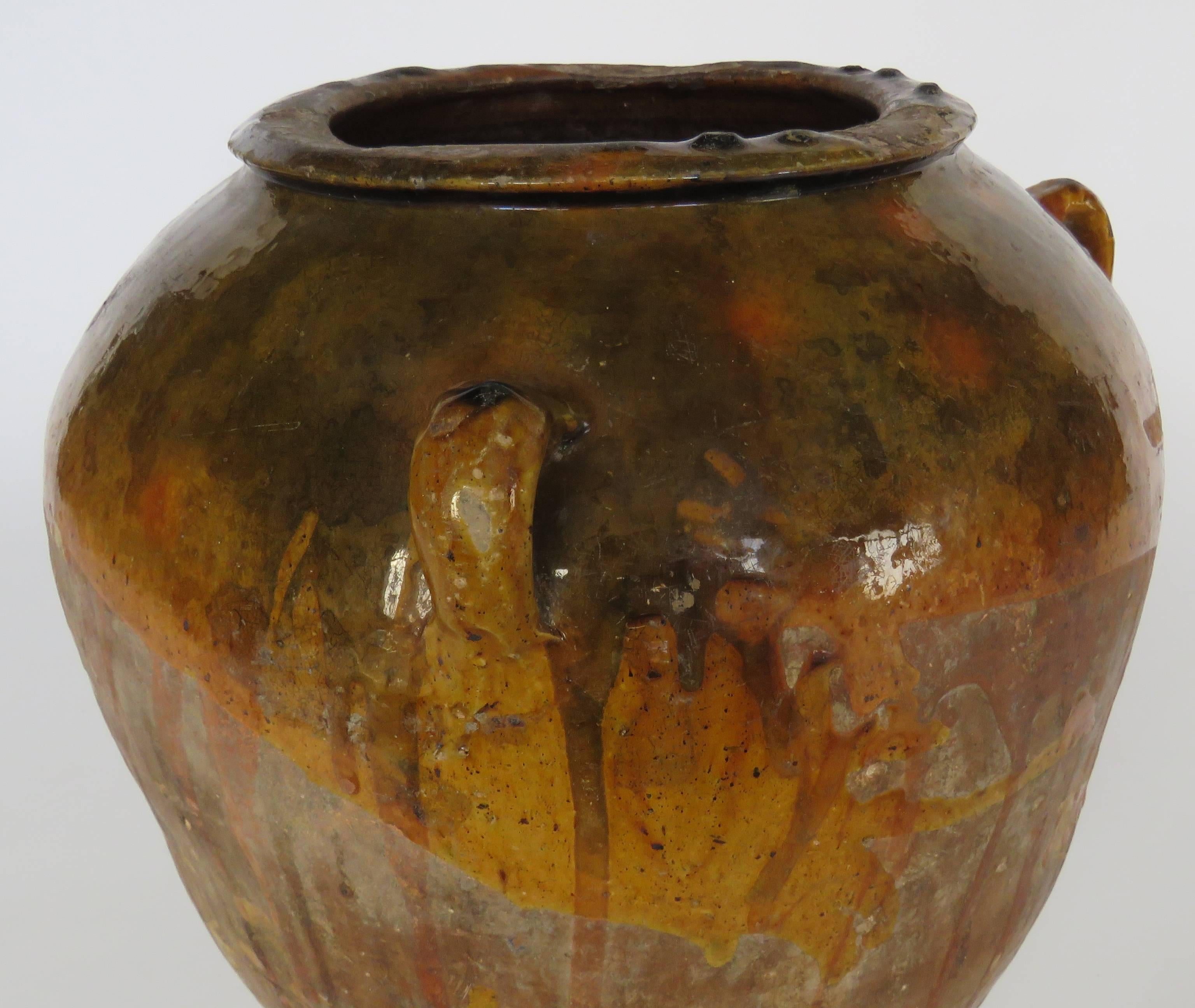 19th Century Glazed Terracotta Honey Pot For Sale 1