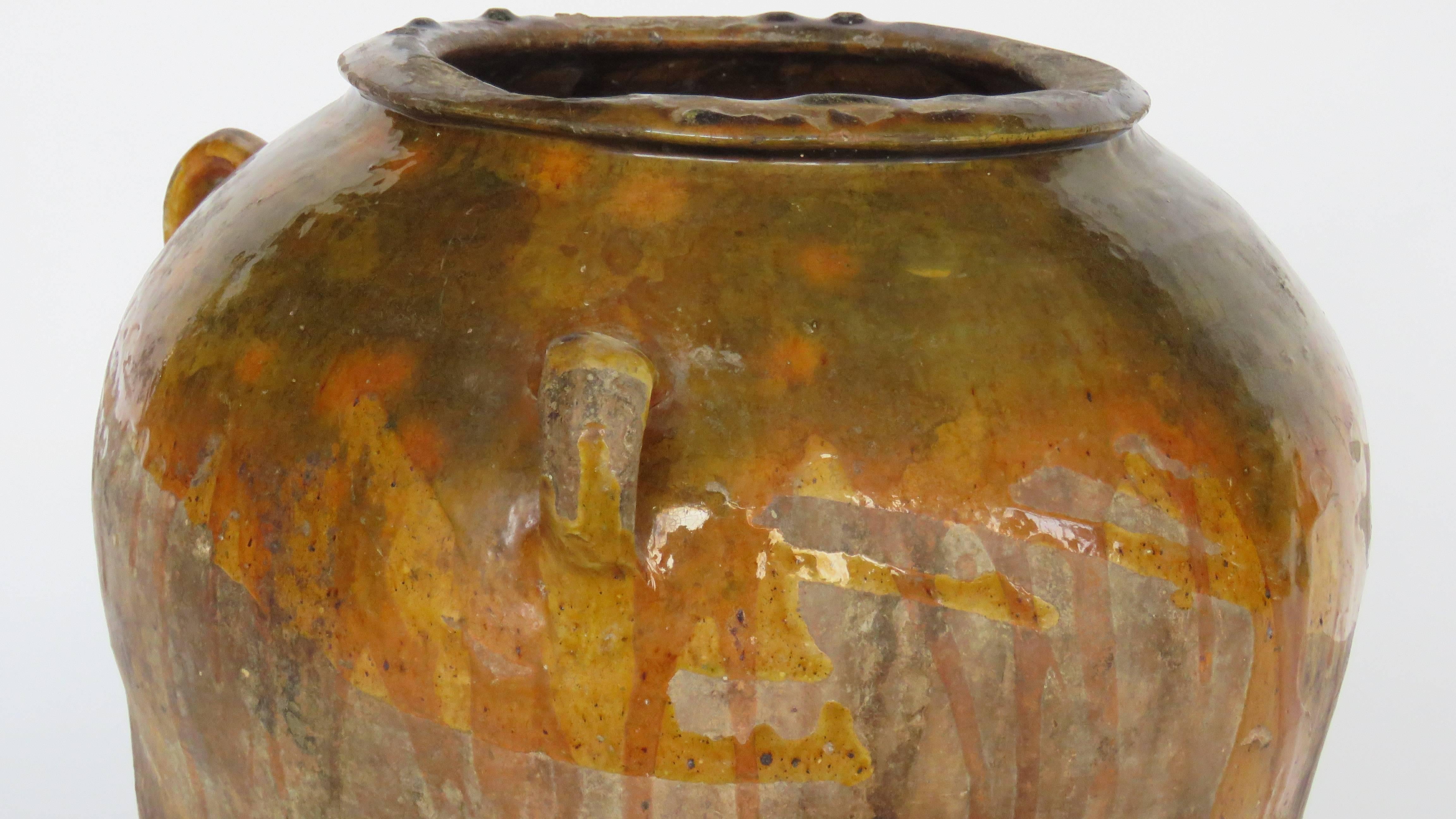 19th Century Glazed Terracotta Honey Pot For Sale 3