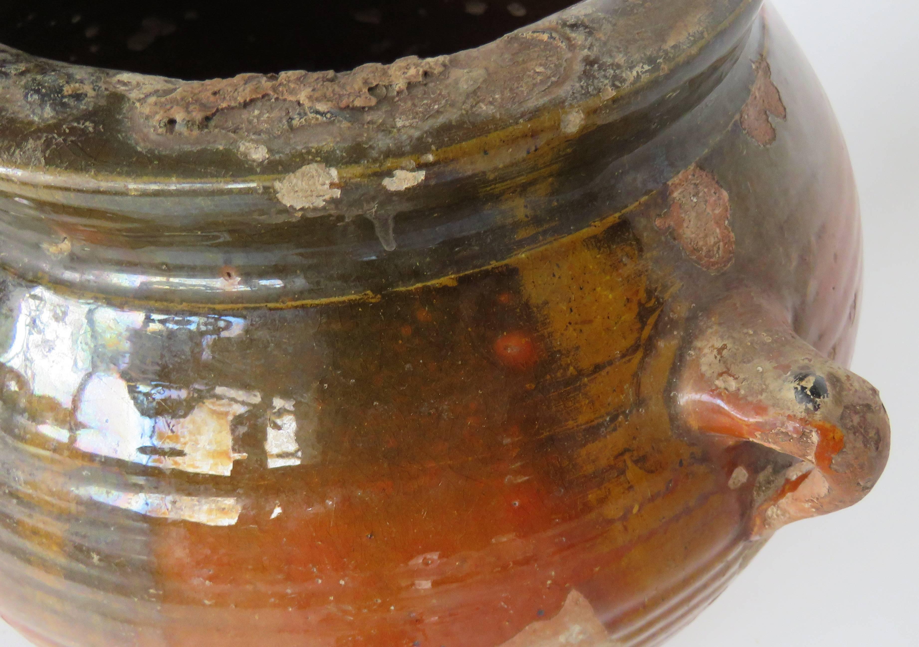 19th Century Glazed Terracotta Honey Pot For Sale 2