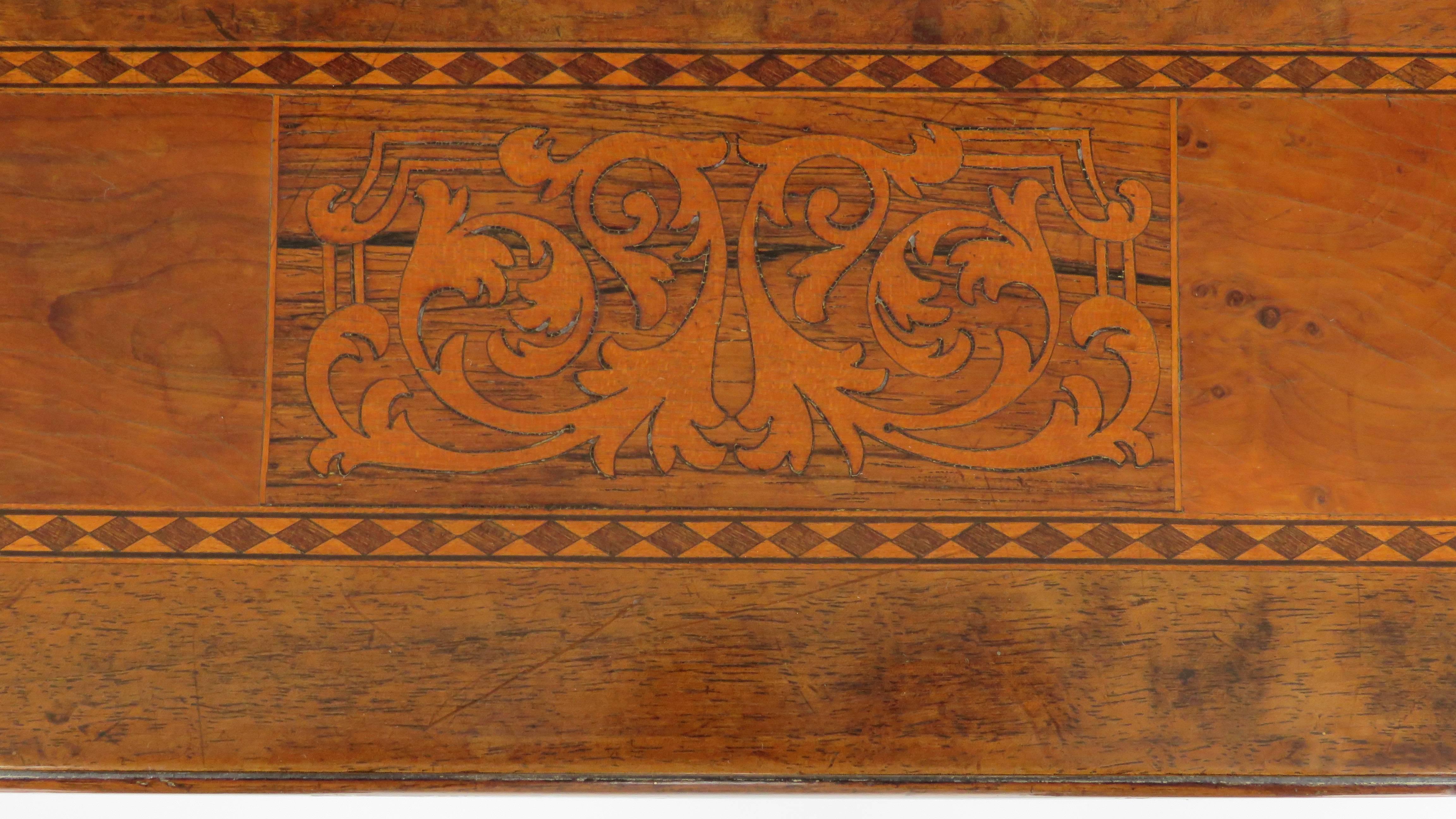 Spanish Walnut Inlaid Side Table For Sale