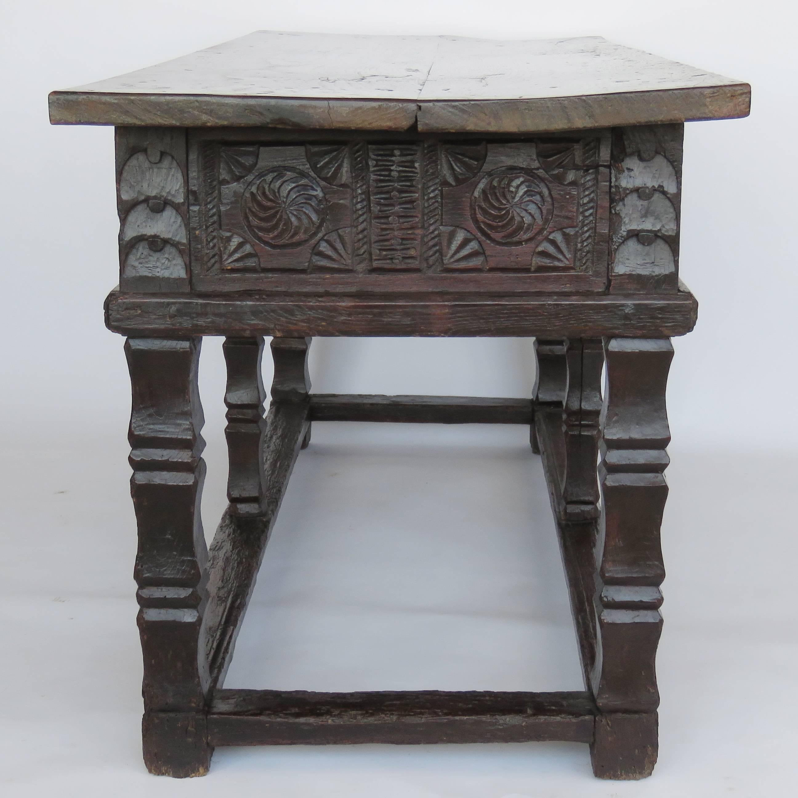 18th Century Baroque Oak Library Center Table For Sale 2