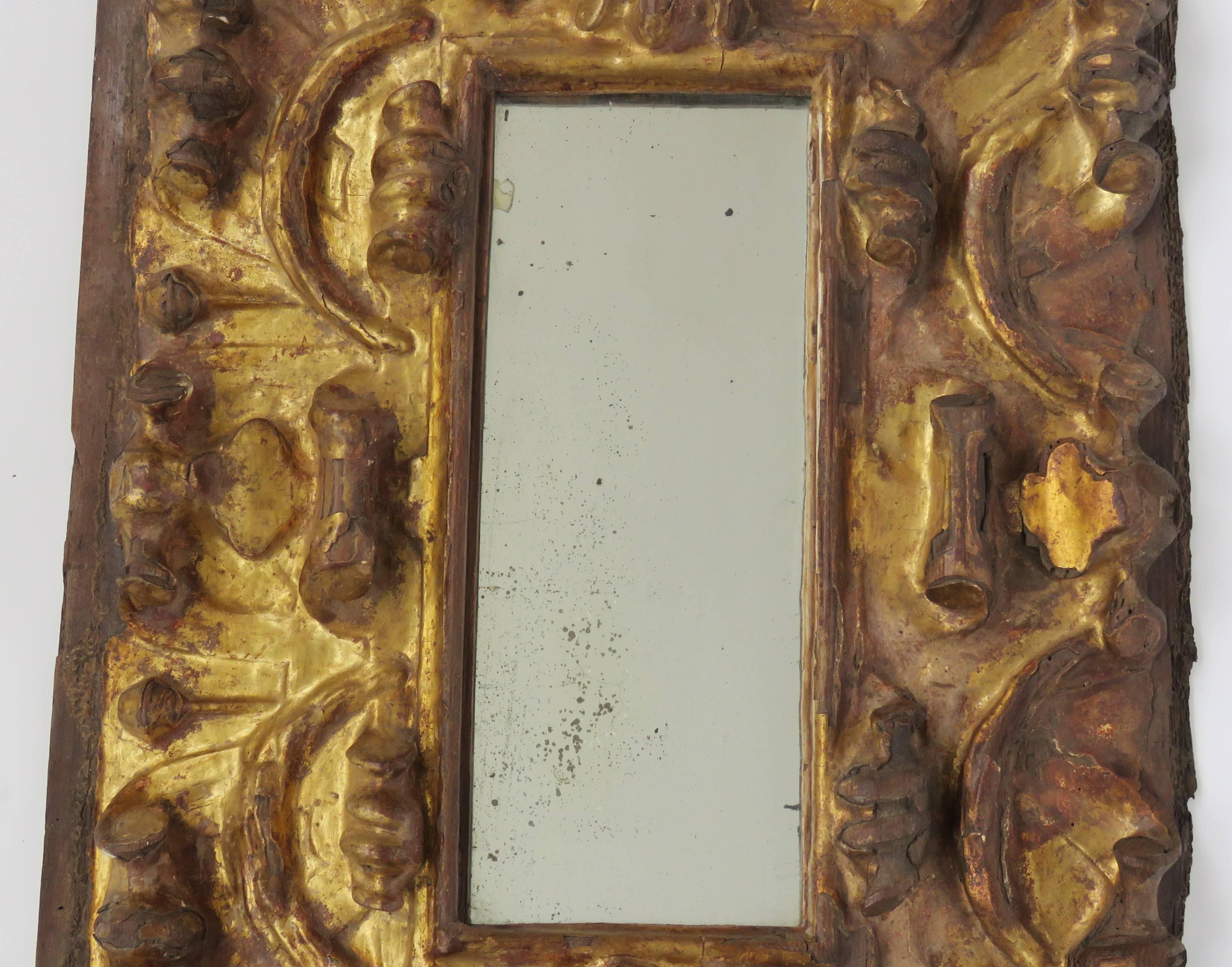 18th Century Pair of Baroque Giltwood Mirrors 1