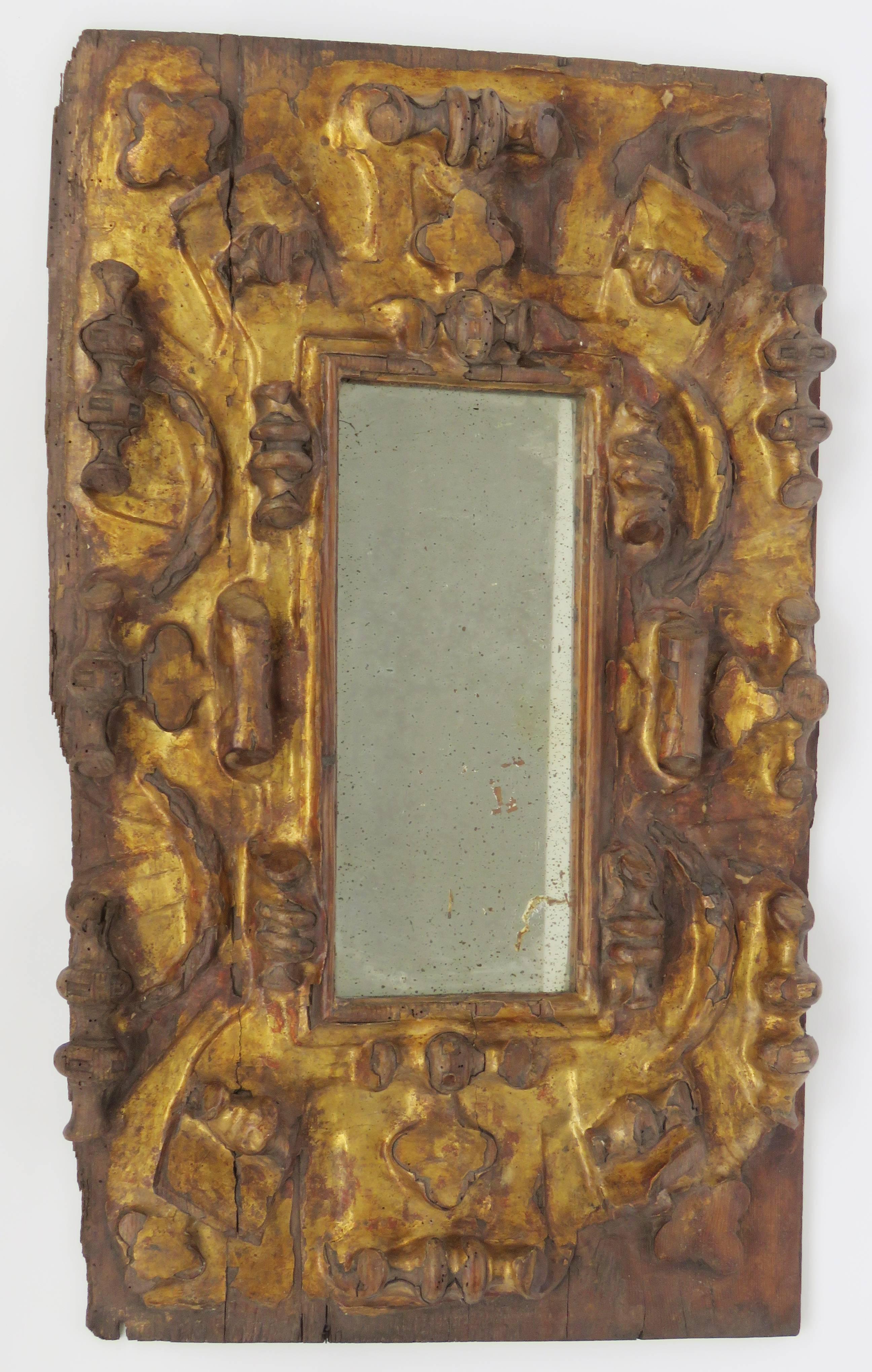 17th Century 18th Century Pair of Baroque Giltwood Mirrors