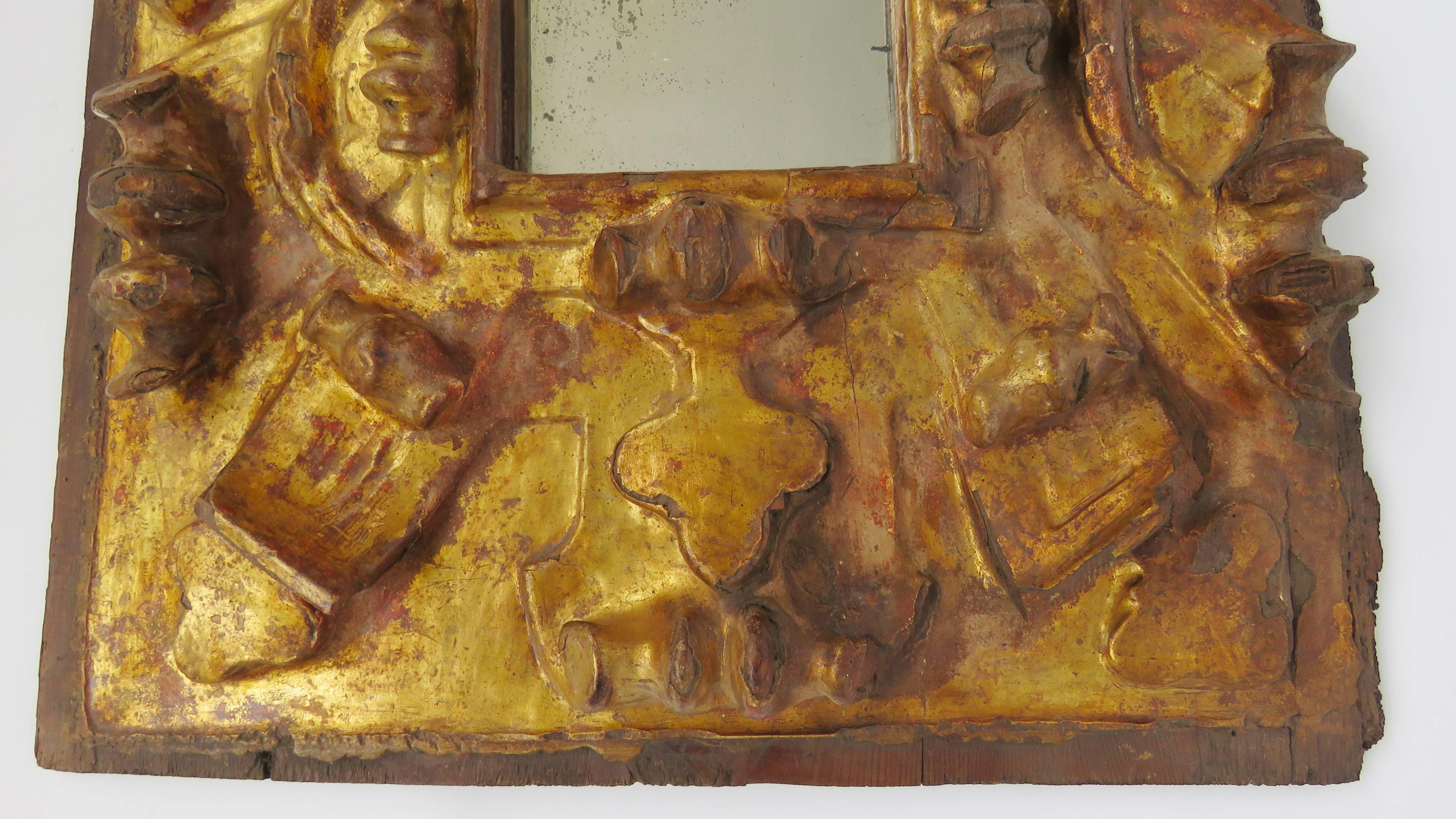18th Century Pair of Baroque Giltwood Mirrors In Good Condition In Alella, ES